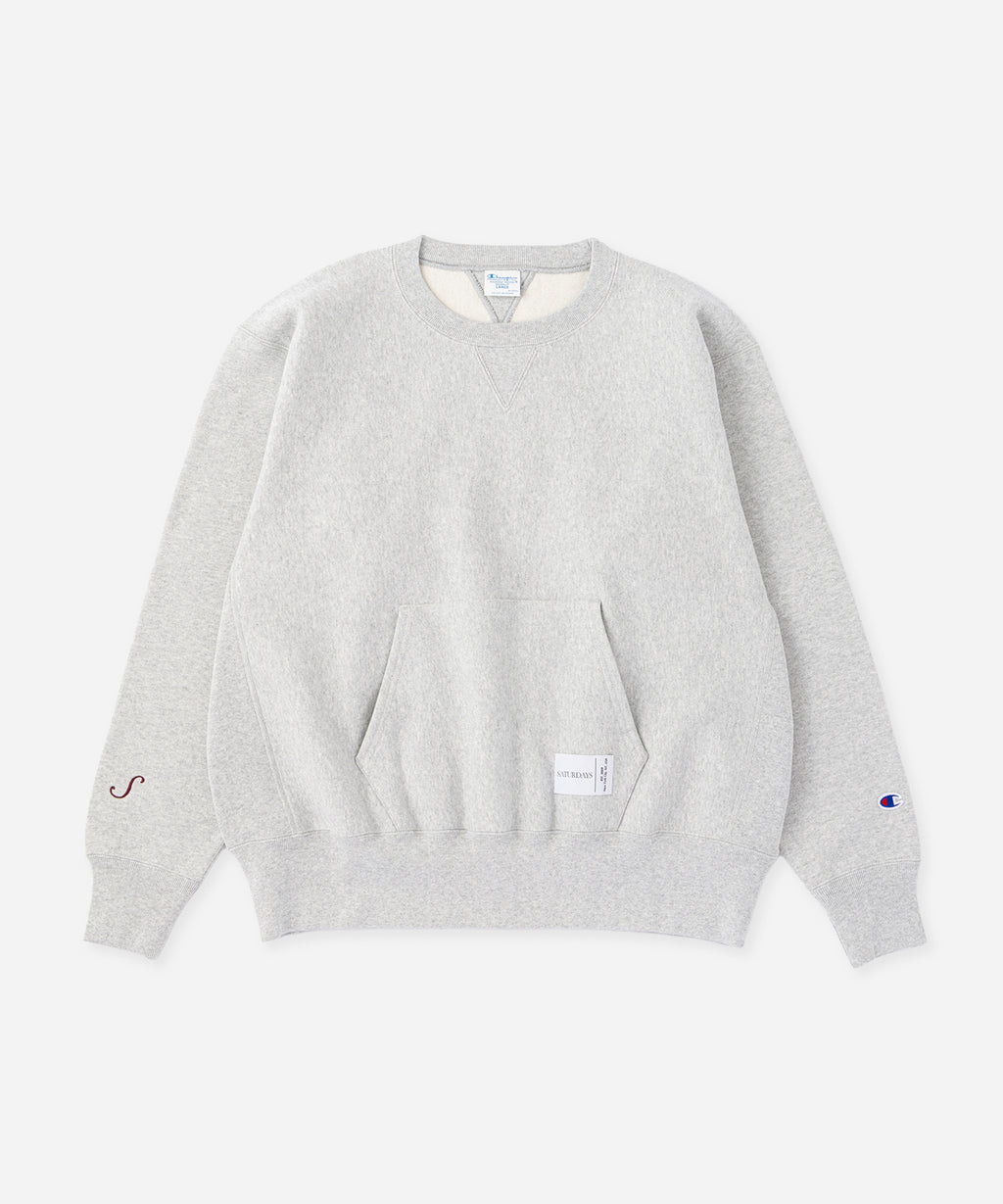 Champion for Saturdays Crewneck Sweatshirt in Gray