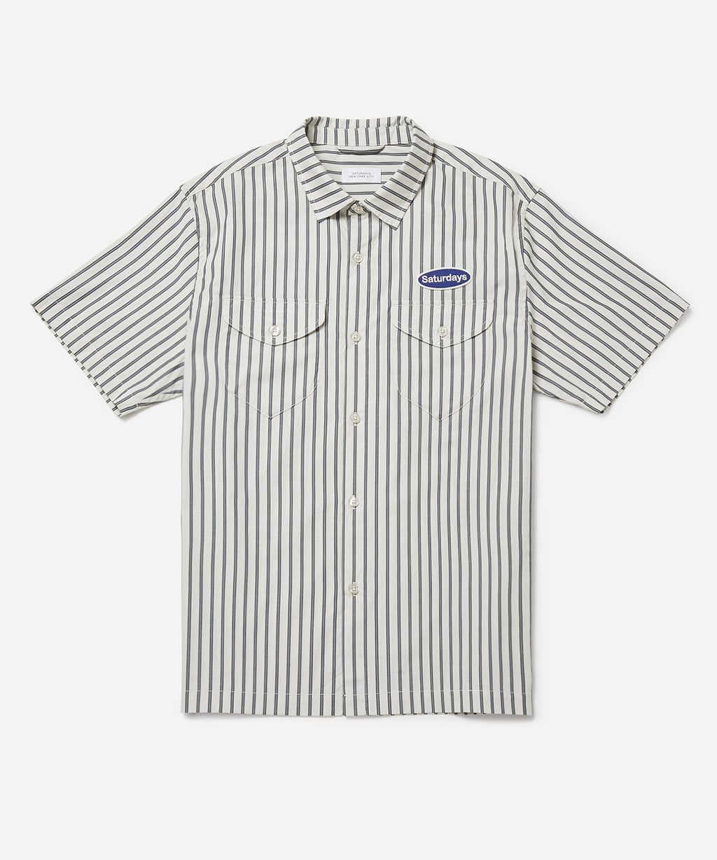 【YOURNUS】Balloon fit striped shirt Bruce Striped Work Shirt | Saturdays NYC