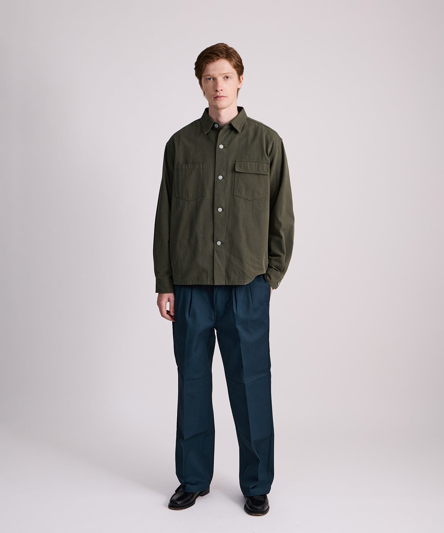 Saturdays NYC Magnus Work Shirt in Olive Green