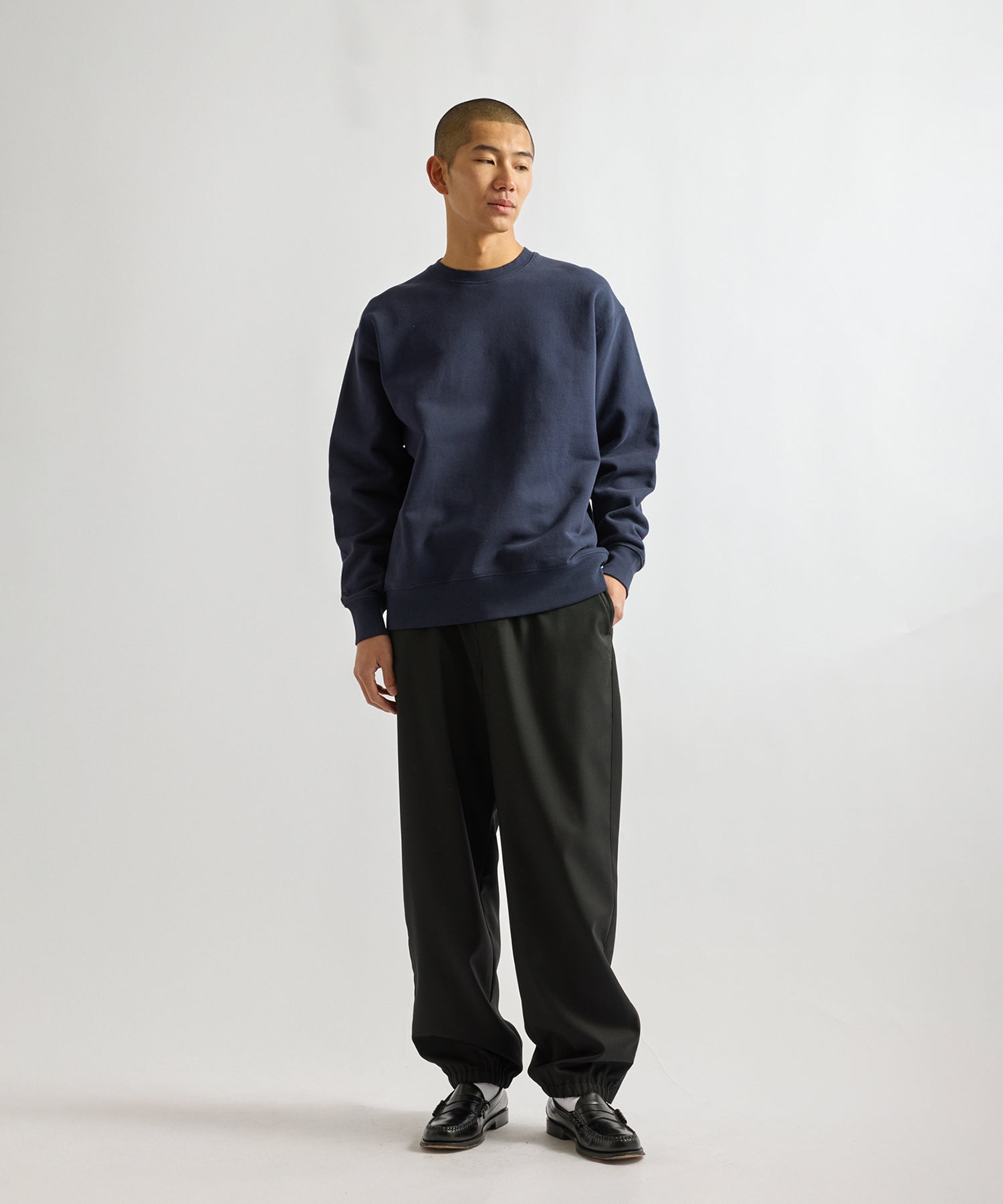 Saturdays NYC Bowery International Crew Sweatshirt in Navy