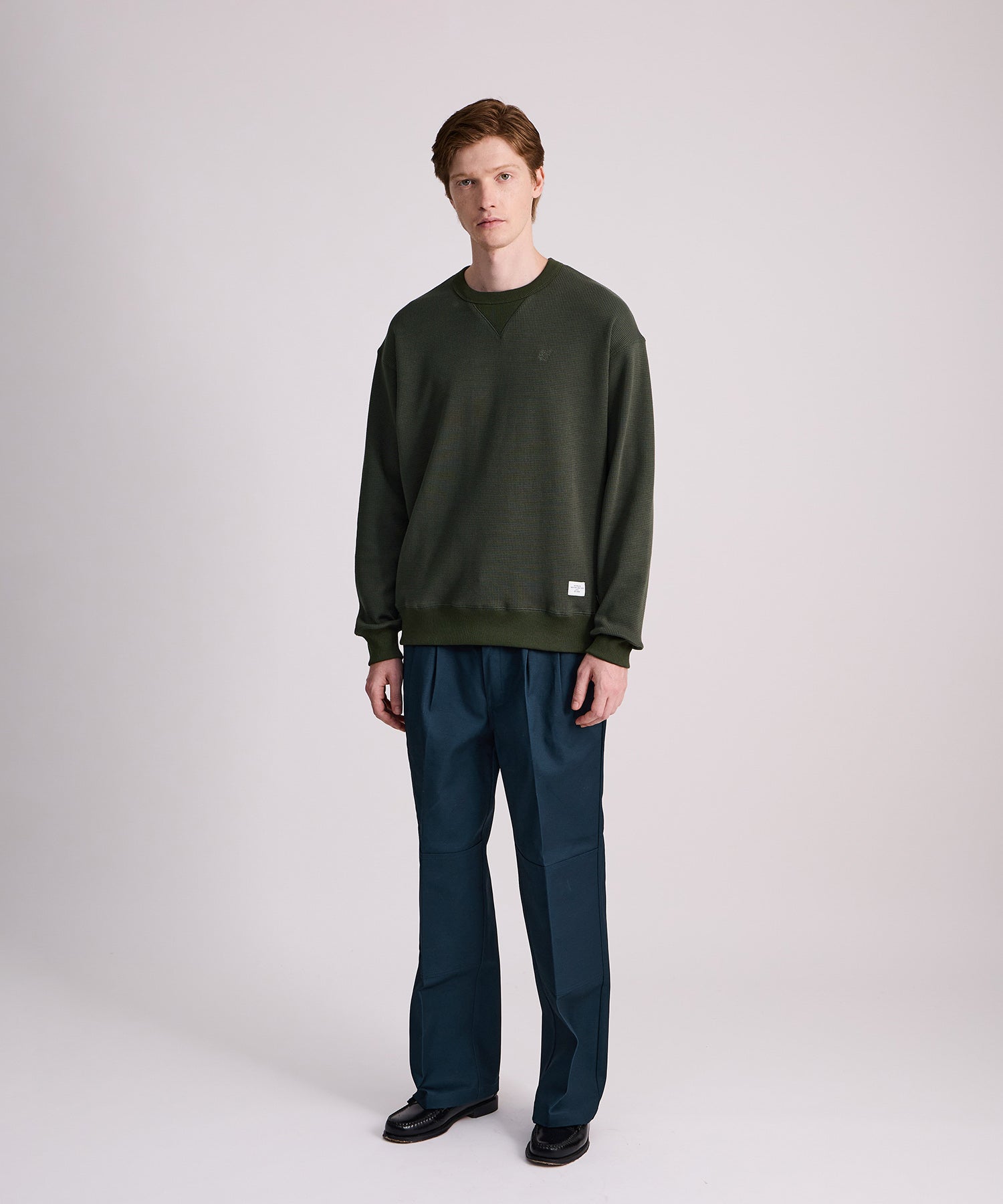 Saturdays NYC SNYC Waffle Relaxed Top in Olive Green