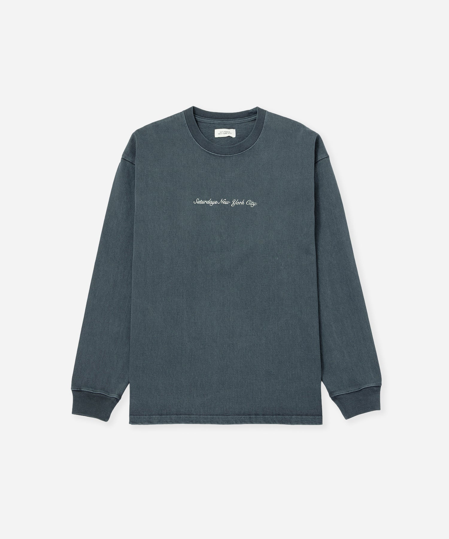 Saturdays NYC Max Weight Pigment Dyed Tee in Blue