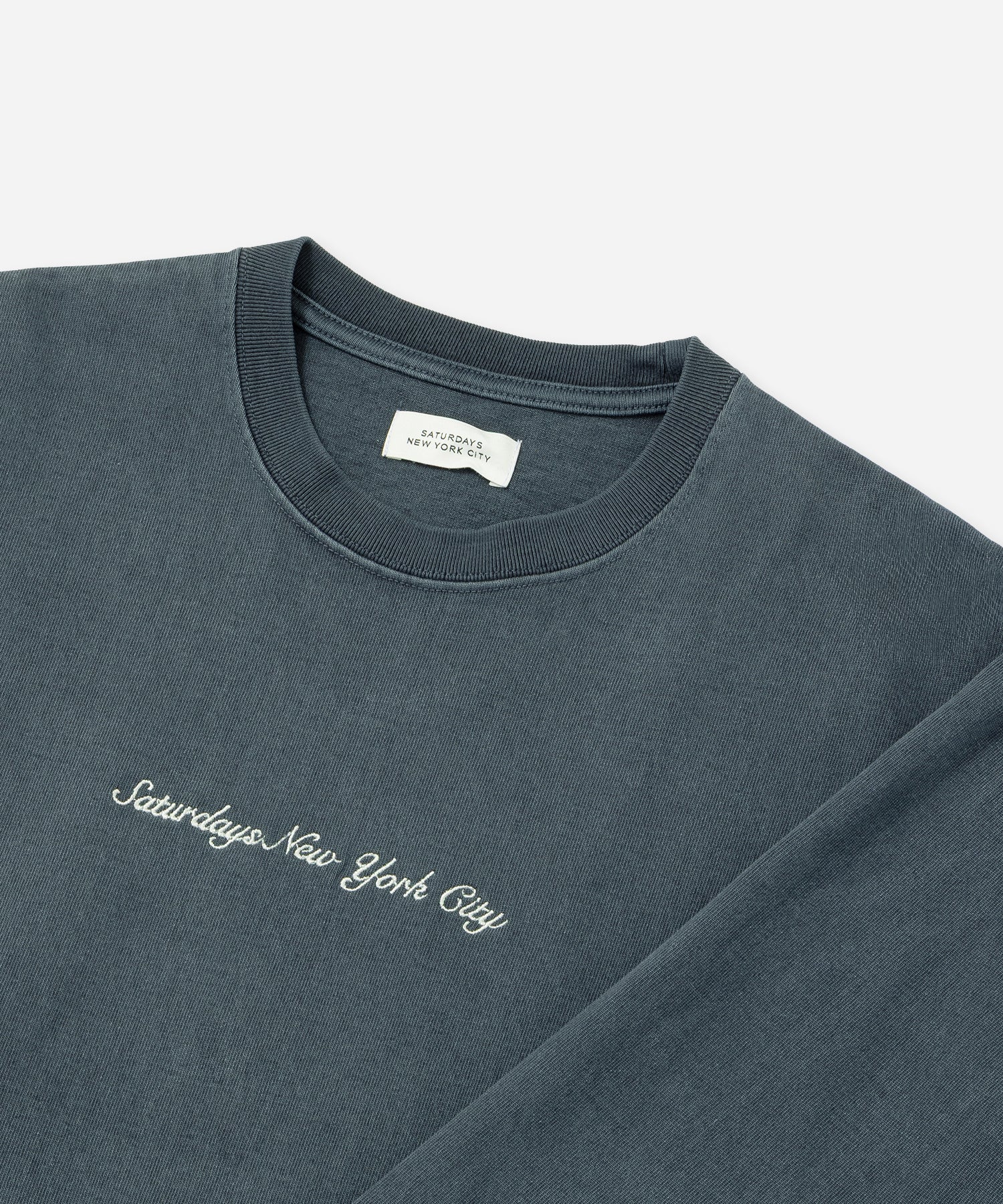 Saturdays NYC Max Weight Pigment Dyed Tee in Blue