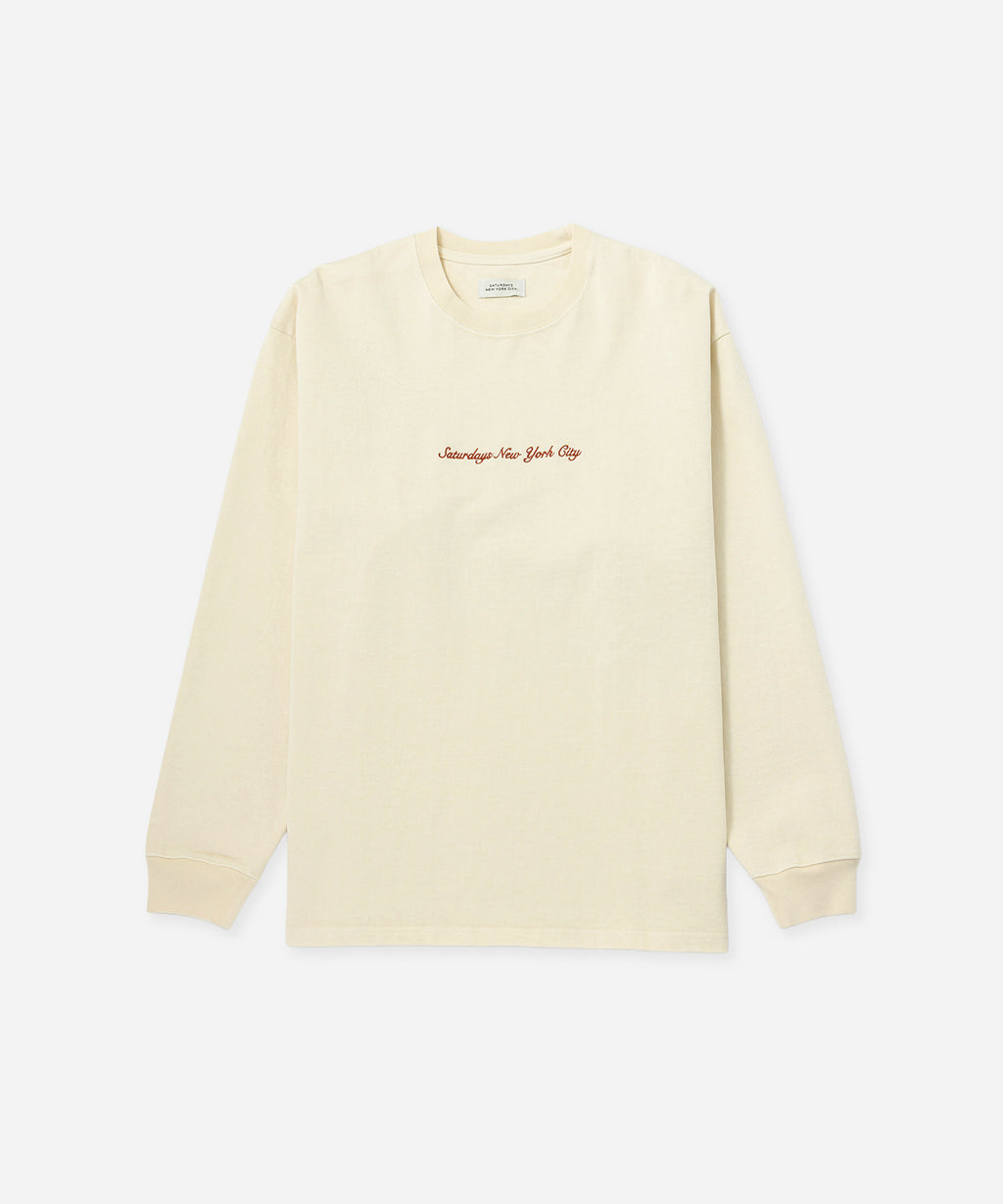 Saturdays NYC Max Weight Pigment Dyed Tee in Ivory