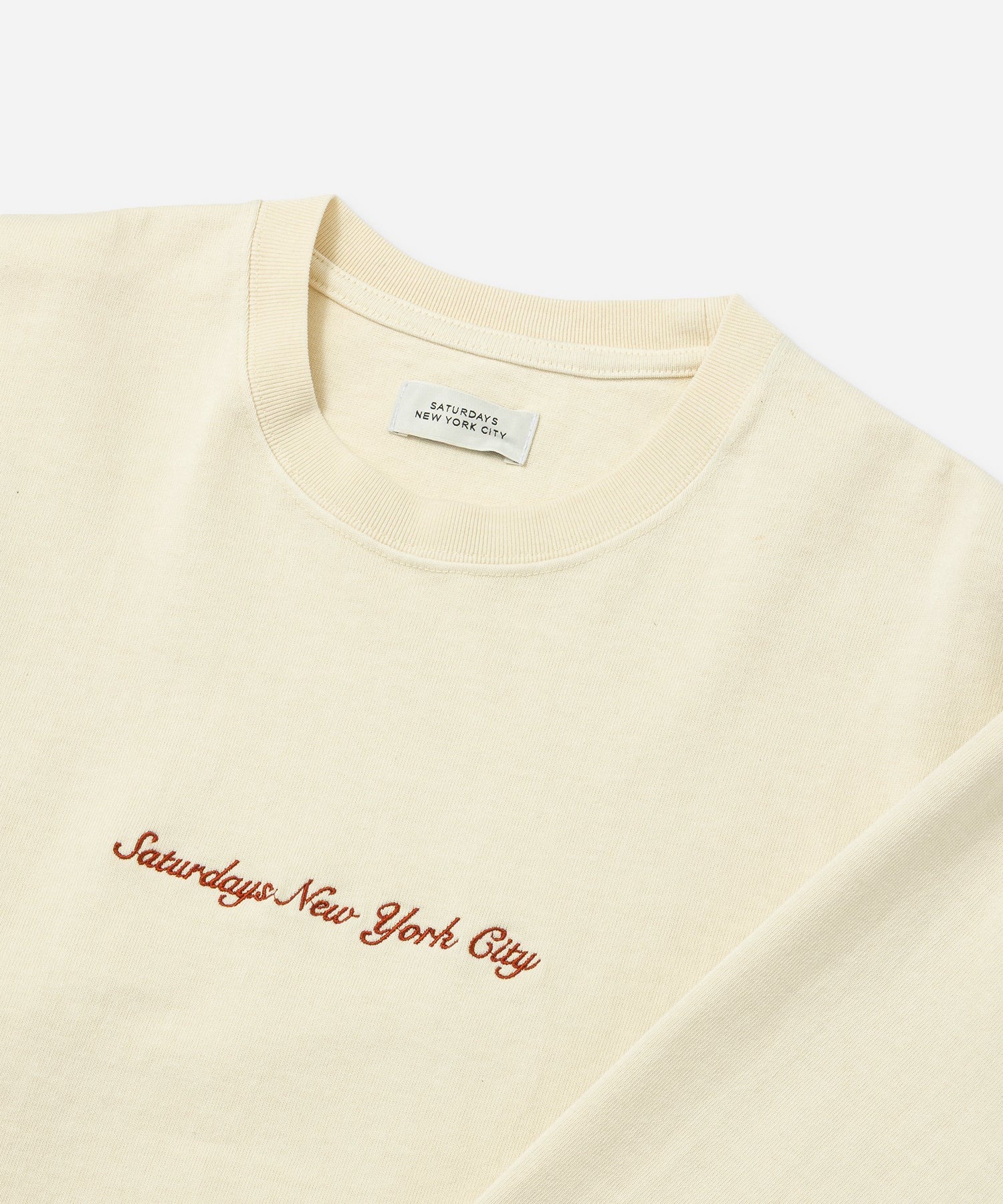 Saturdays NYC Max Weight Pigment Dyed Tee in Ivory