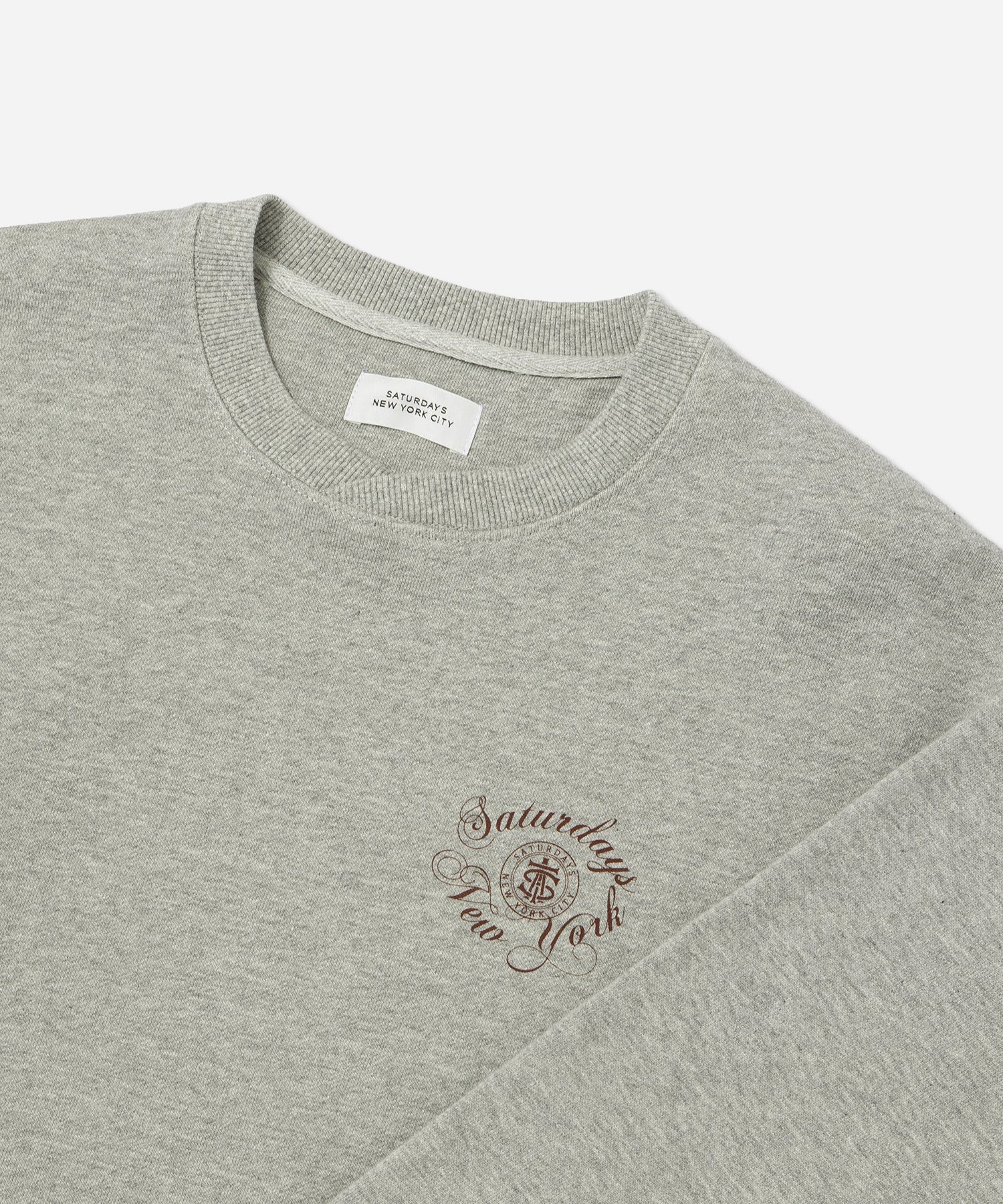 Saturdays NYC Bowery Loofah Collar Sweatshirt in Gray