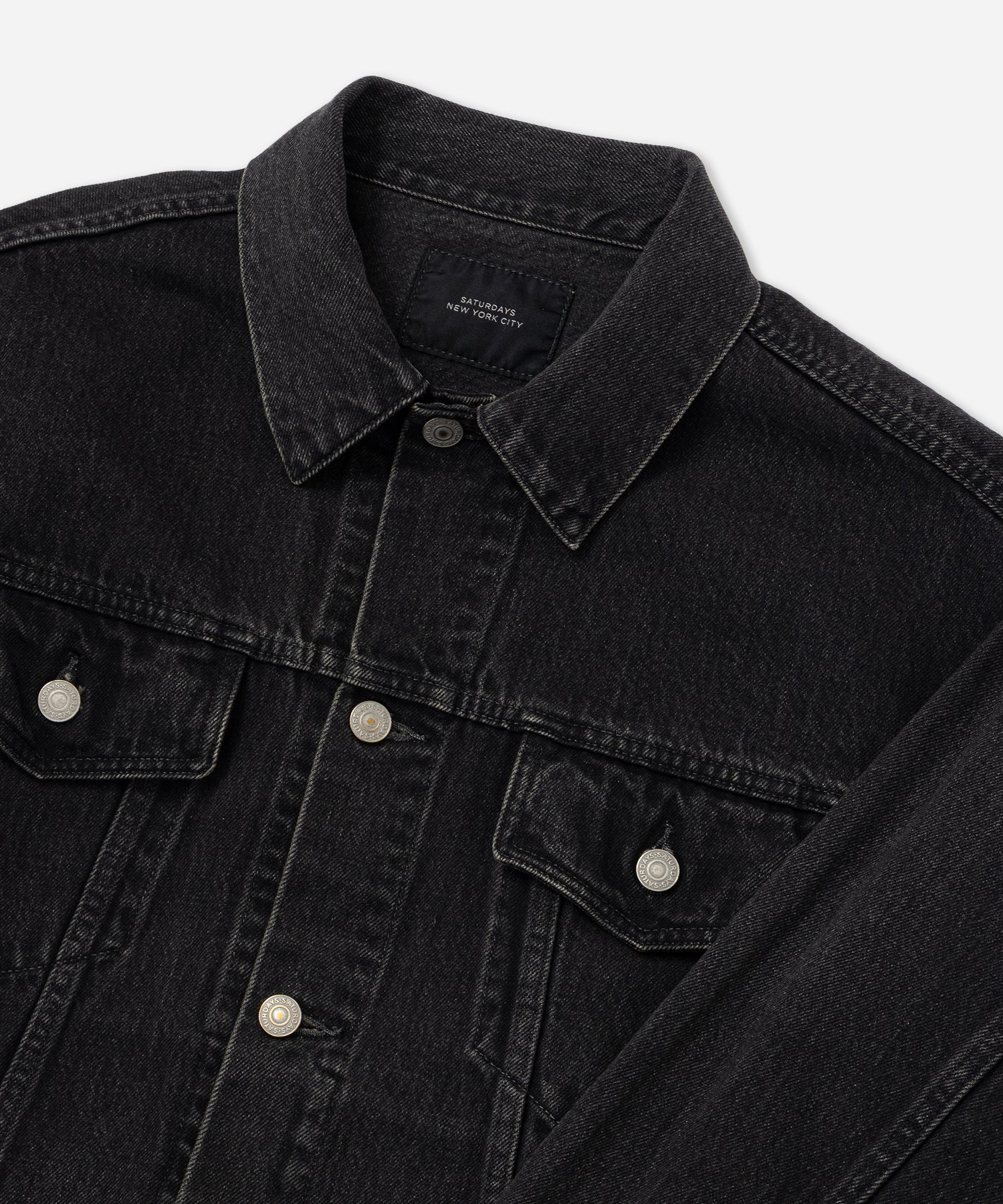 Saturdays NYC Emil Vintage Denim Jacket in Fade Black