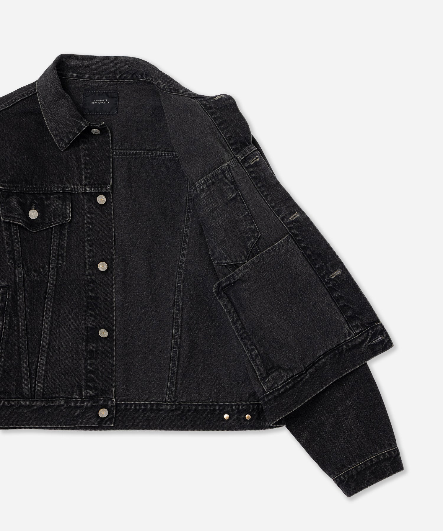 Saturdays NYC Emil Vintage Denim Jacket in Fade Black