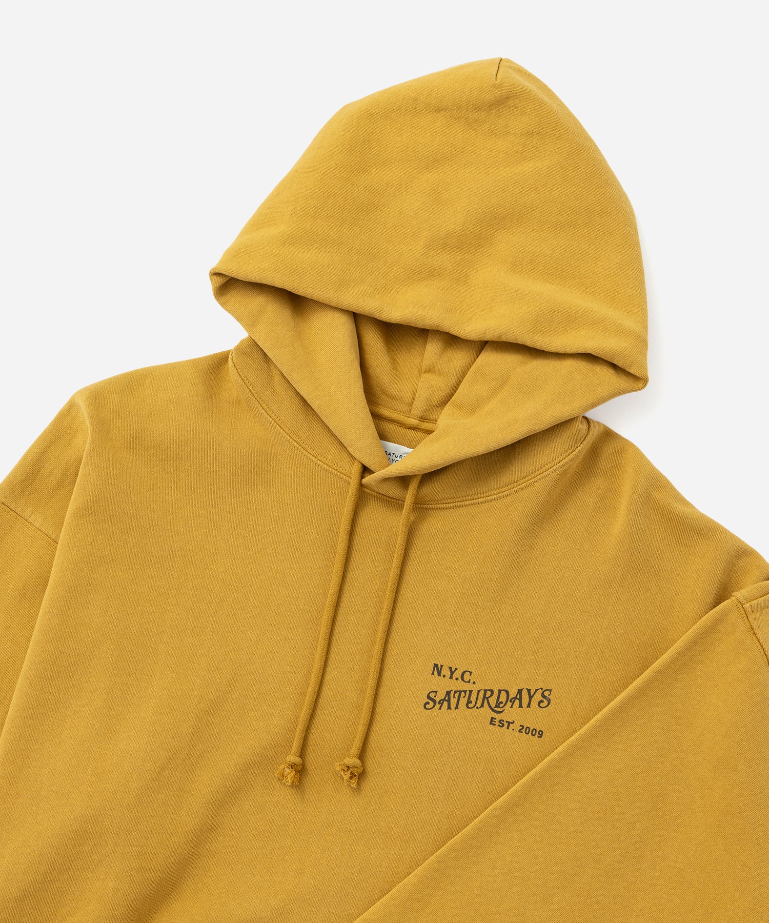 Saturdays NYC Warren Vintage Serif Relaxed Hoodie in Yellow