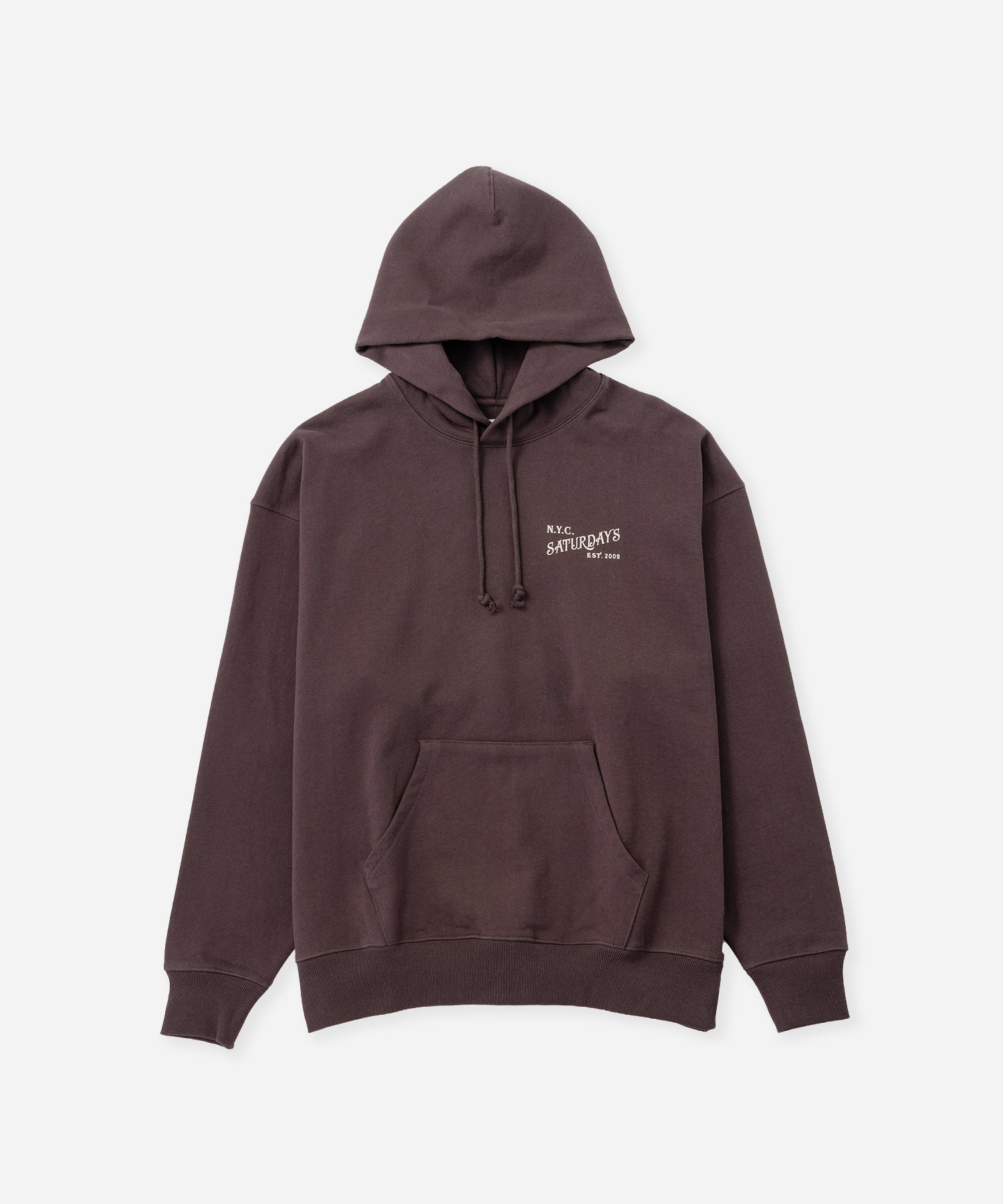 Saturdays NYC Warren Vintage Serif Relaxed Hoodie in Charcoal