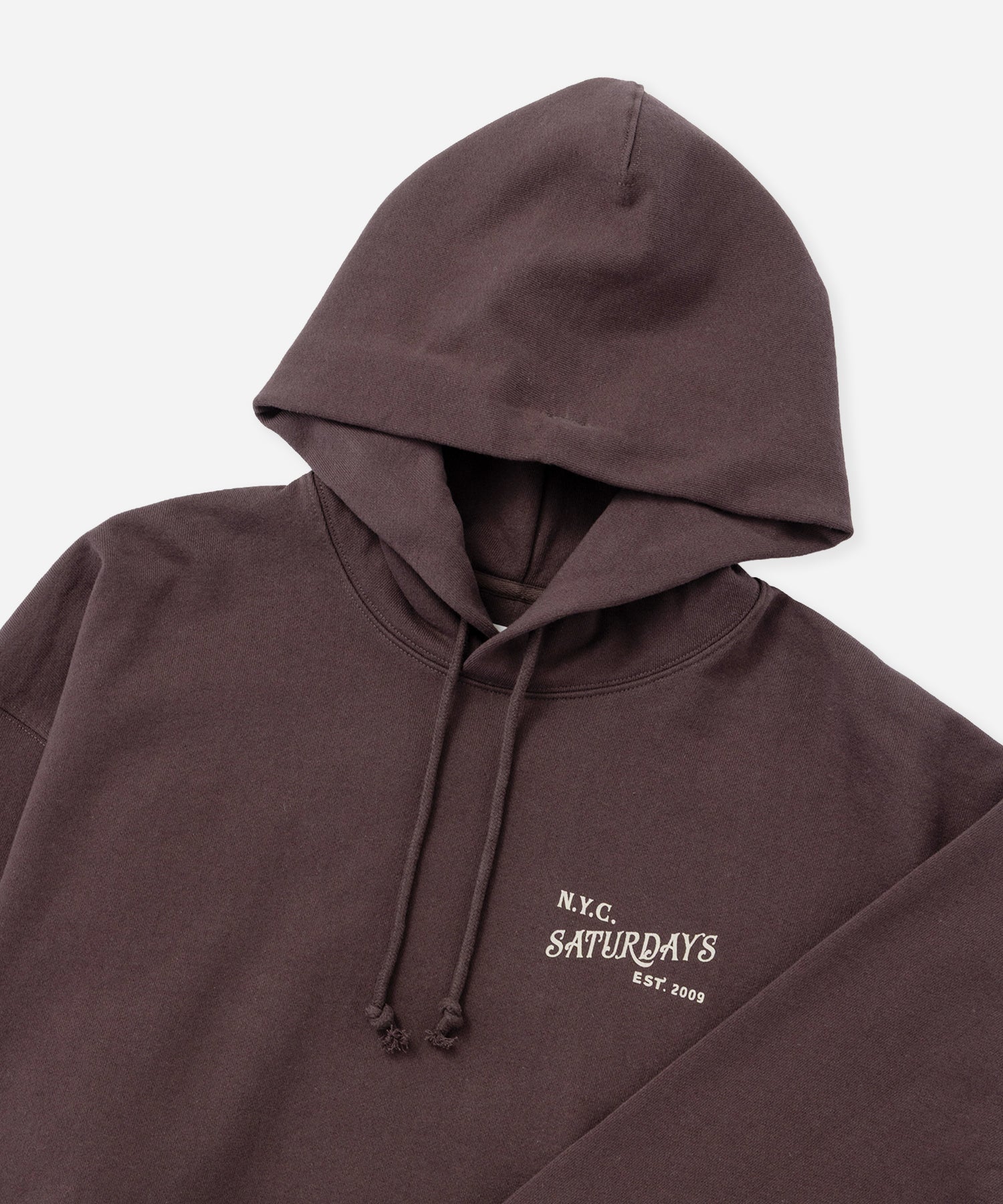 Saturdays NYC Warren Vintage Serif Relaxed Hoodie in Charcoal
