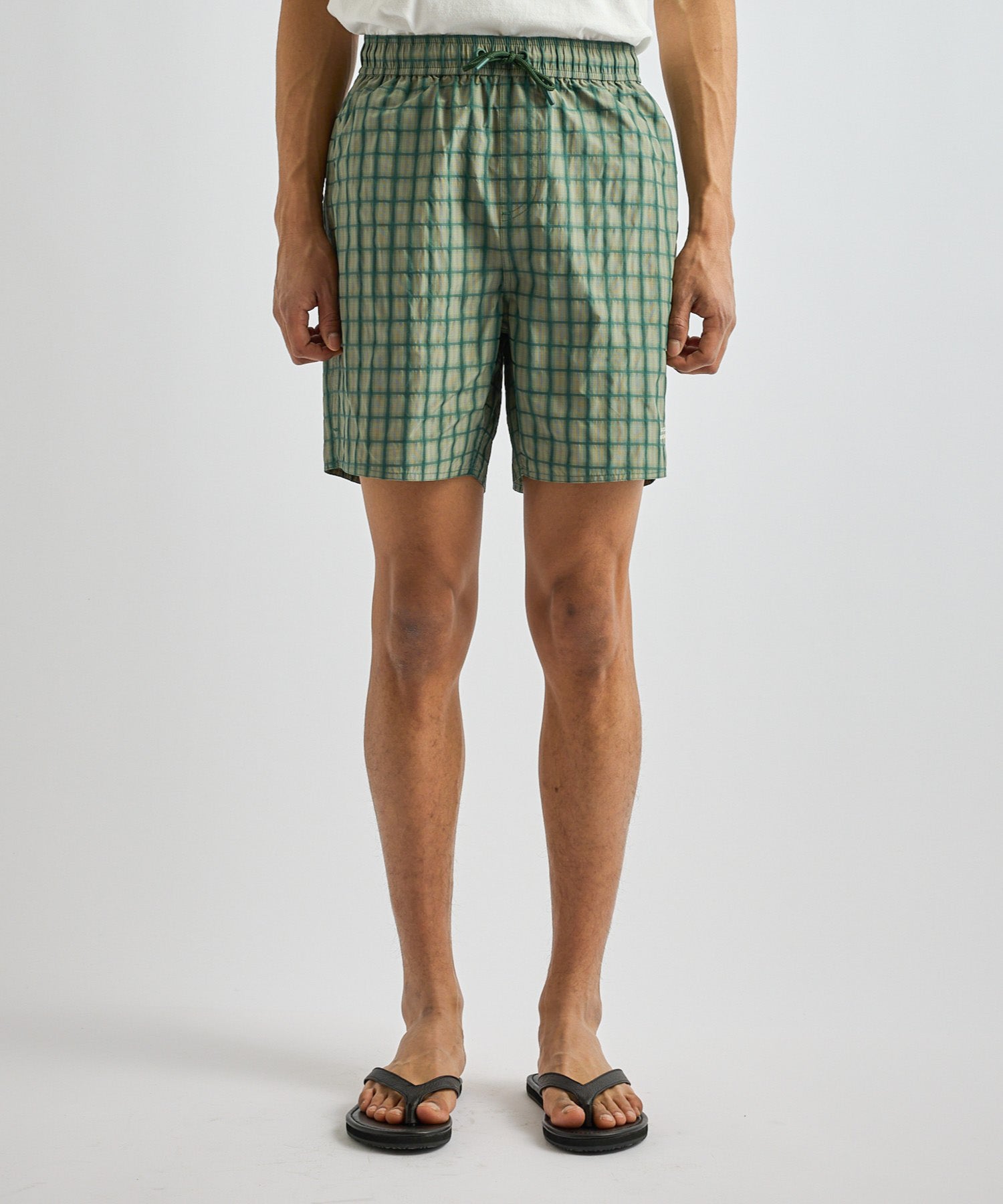 Saturdays NYC Timothy Check Swim Short in Green