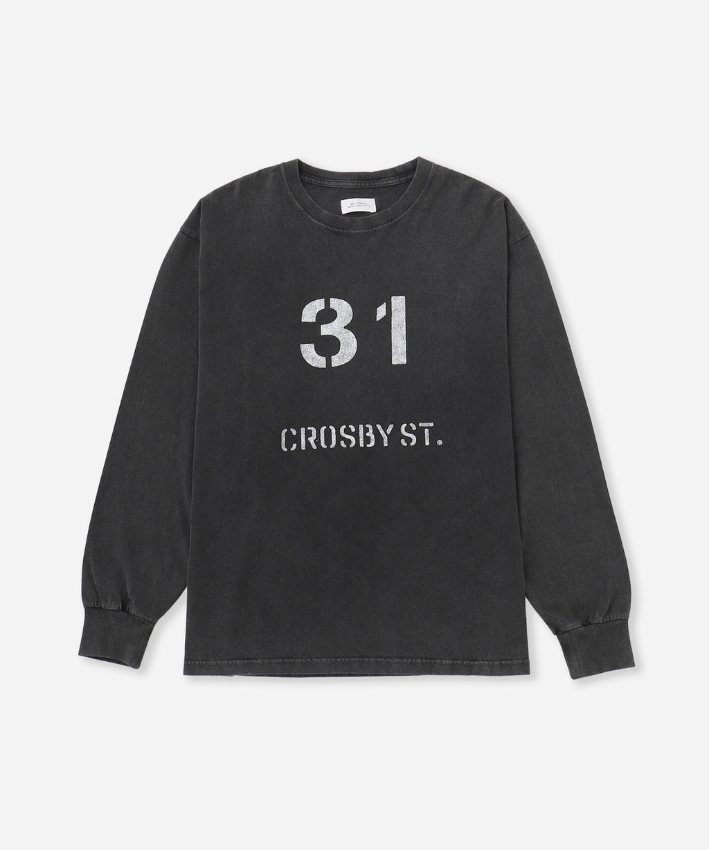 Crosby Stencil Print Relaxed Long Sleeve Tee