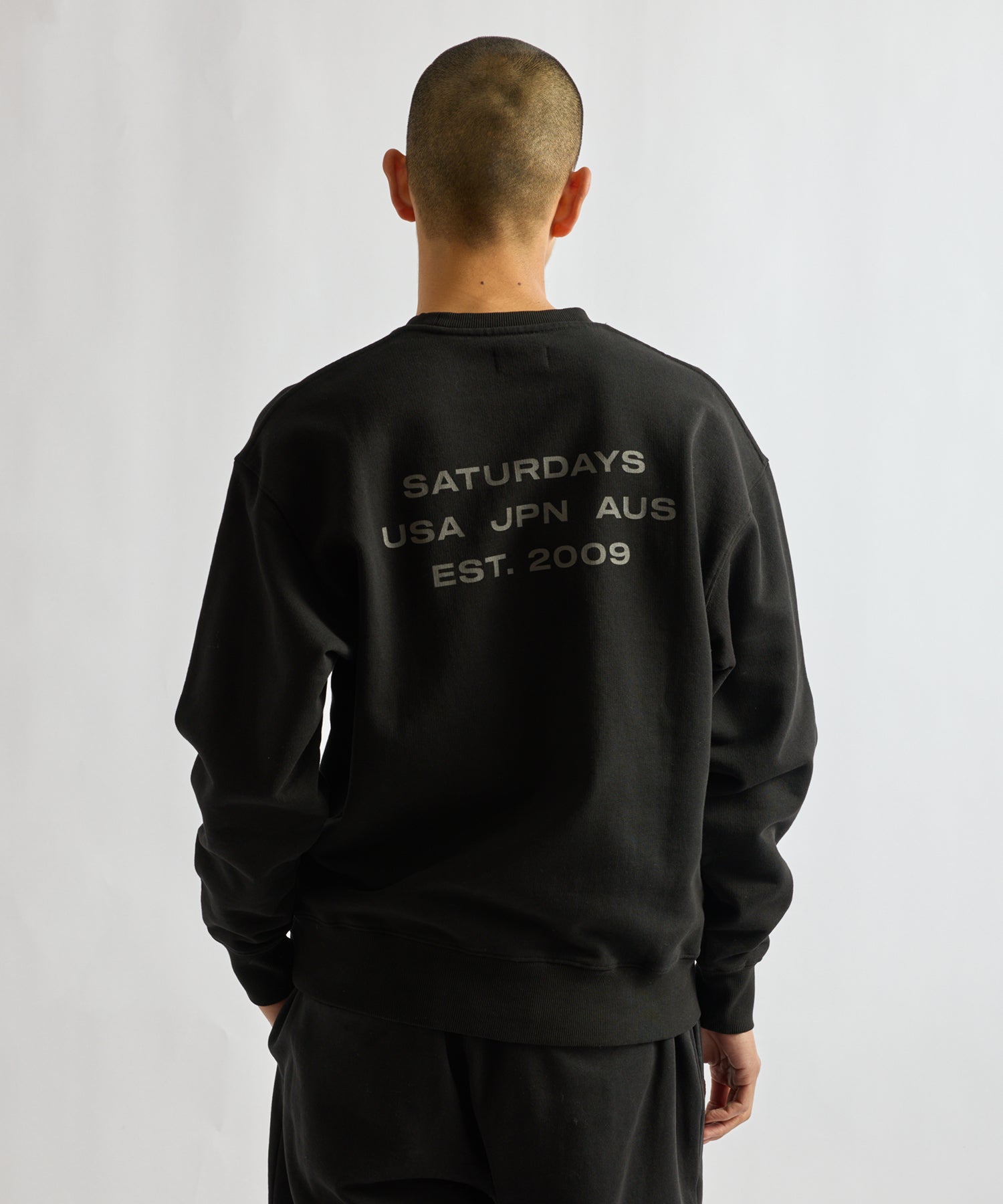 Saturdays NYC Bowery International Crew Sweatshirt in Black