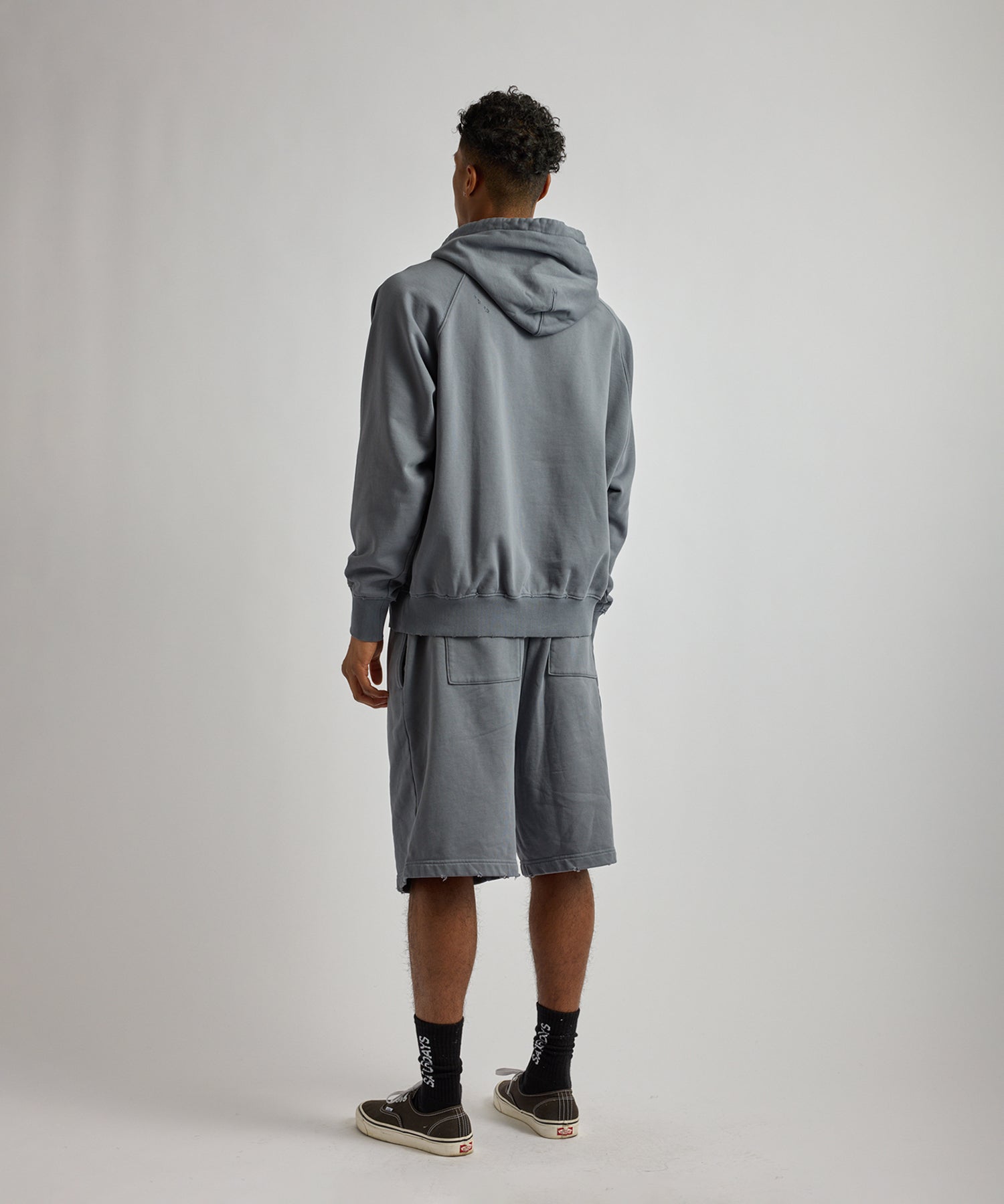 Saturdays NYC Warren Super Vintage Relaxed Hoodie in Light Blue