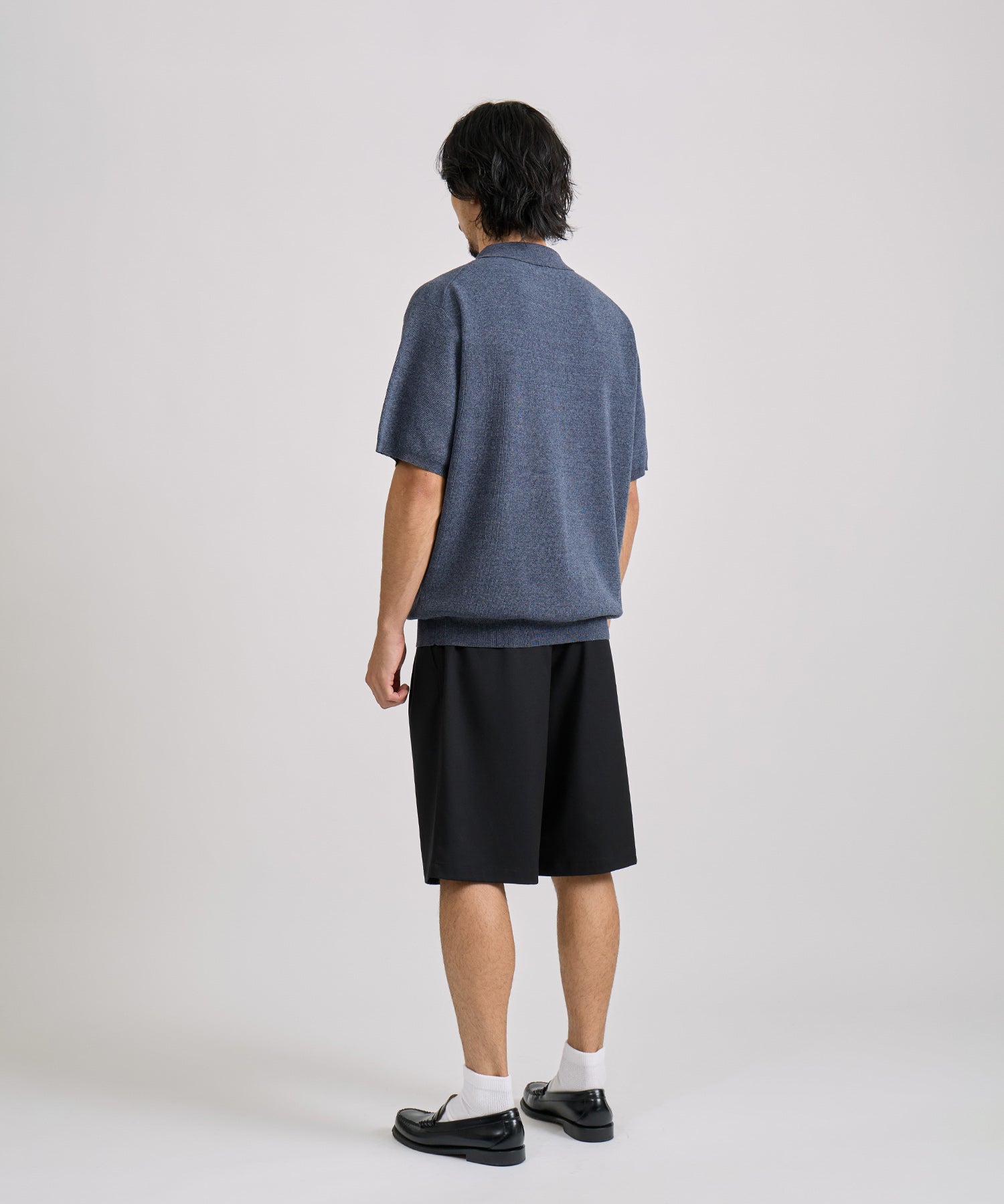 Saturdays NYC Jahmad Linen Knit Polo in Navy