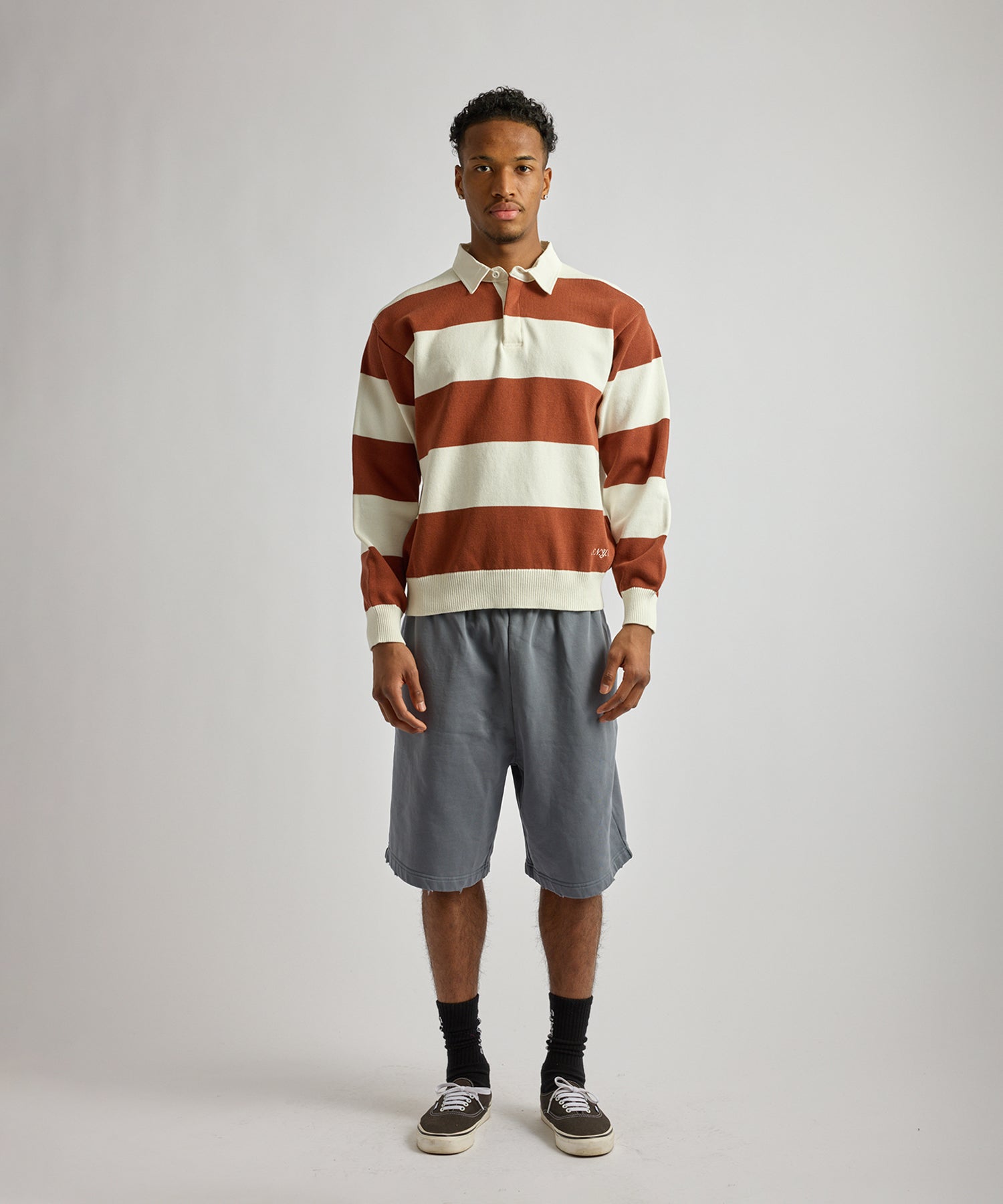 Saturdays NYC Rugger Polo Sweater in Brick
