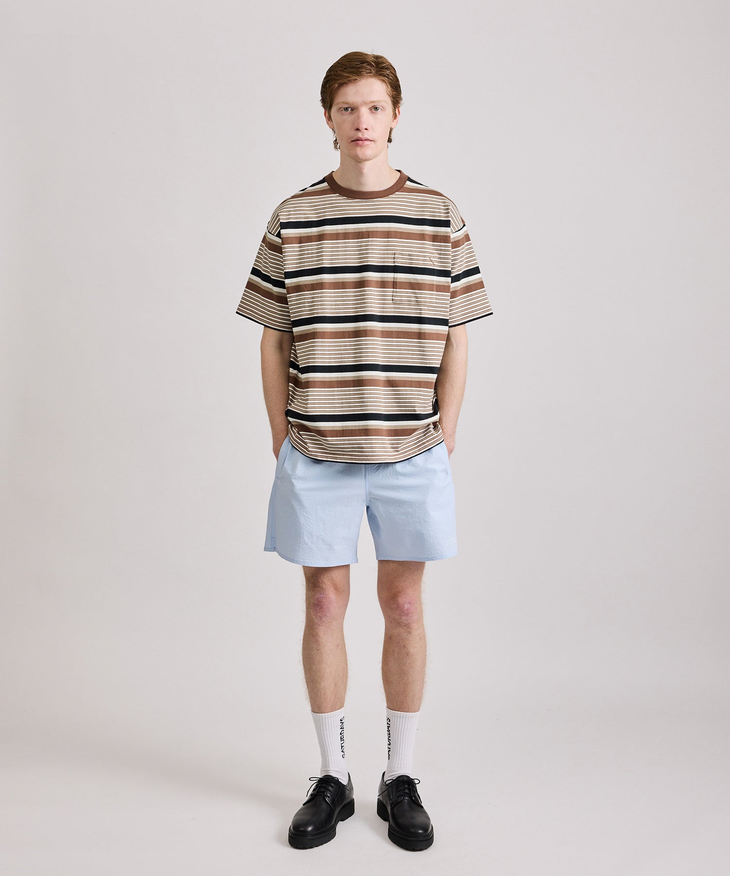 Multi Stripe Relaxed Short Sleeve Tee