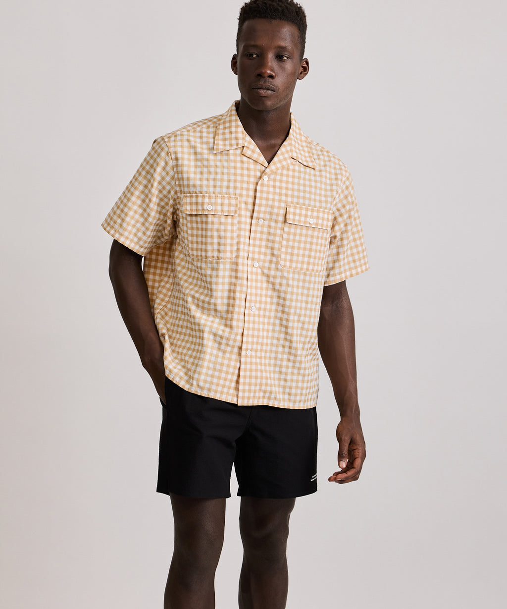 新品Hester Gingham Check Shirt Beige シャツ Hester Gingham Check SS Shirt | Saturdays NYC