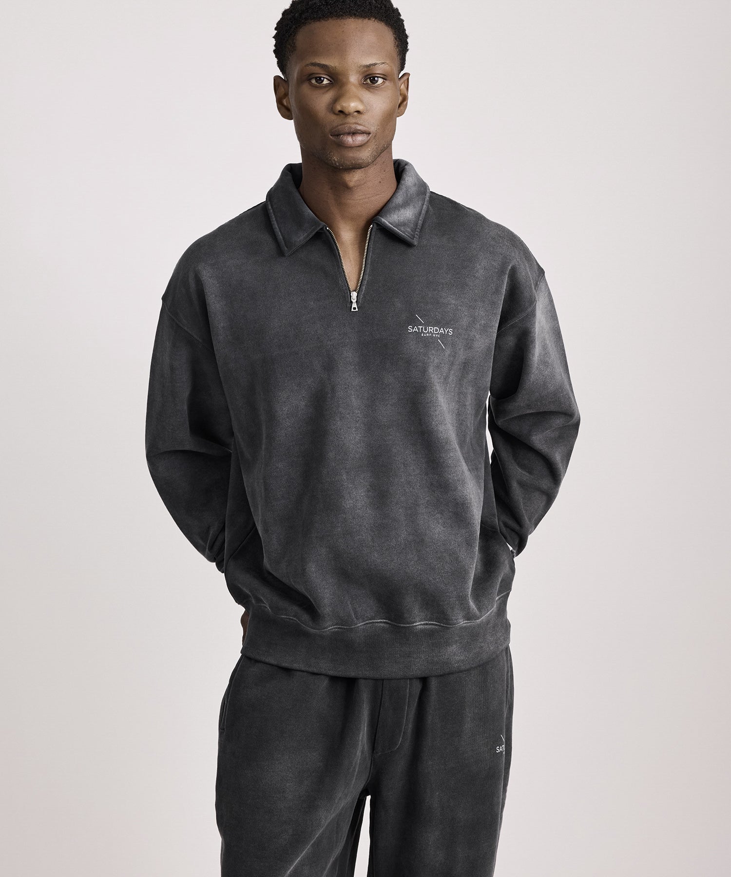 Mott Relaxed Quarter Zip Surf Sweatshirt | Saturdays NYC