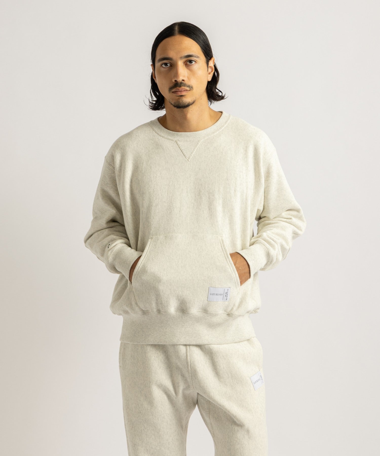 Champion for Saturdays Crewneck Sweatshirt in Oatmeal
