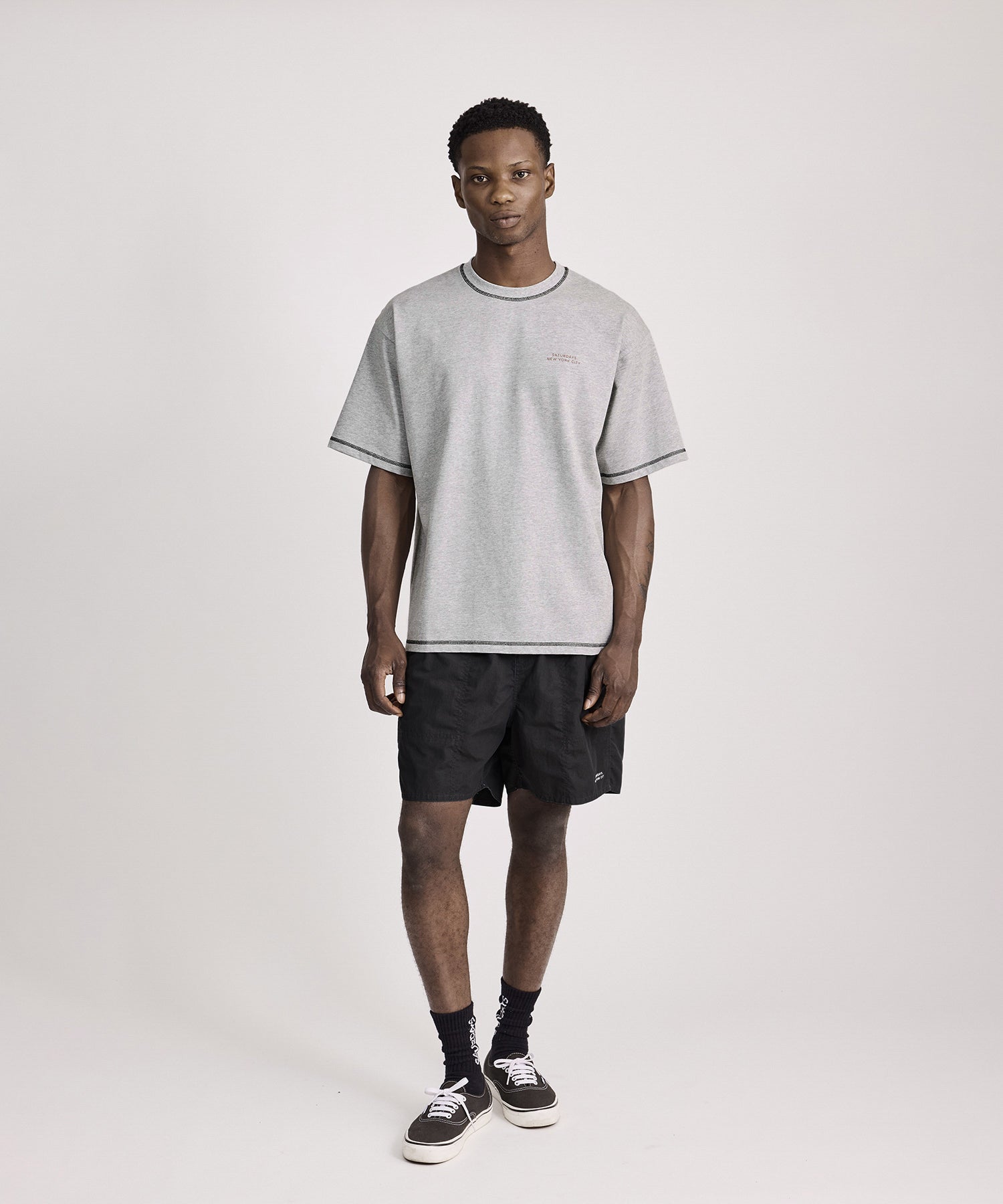 Contrast Stitch Relaxed Short Sleeve Tee