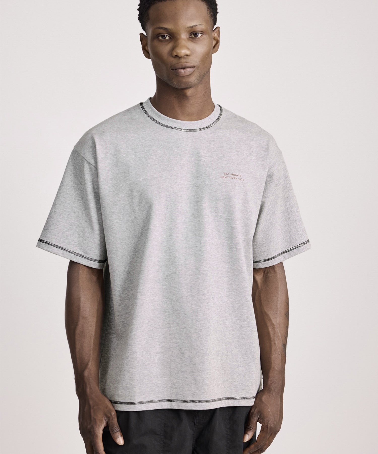 Contrast Stitch Relaxed Short Sleeve Tee