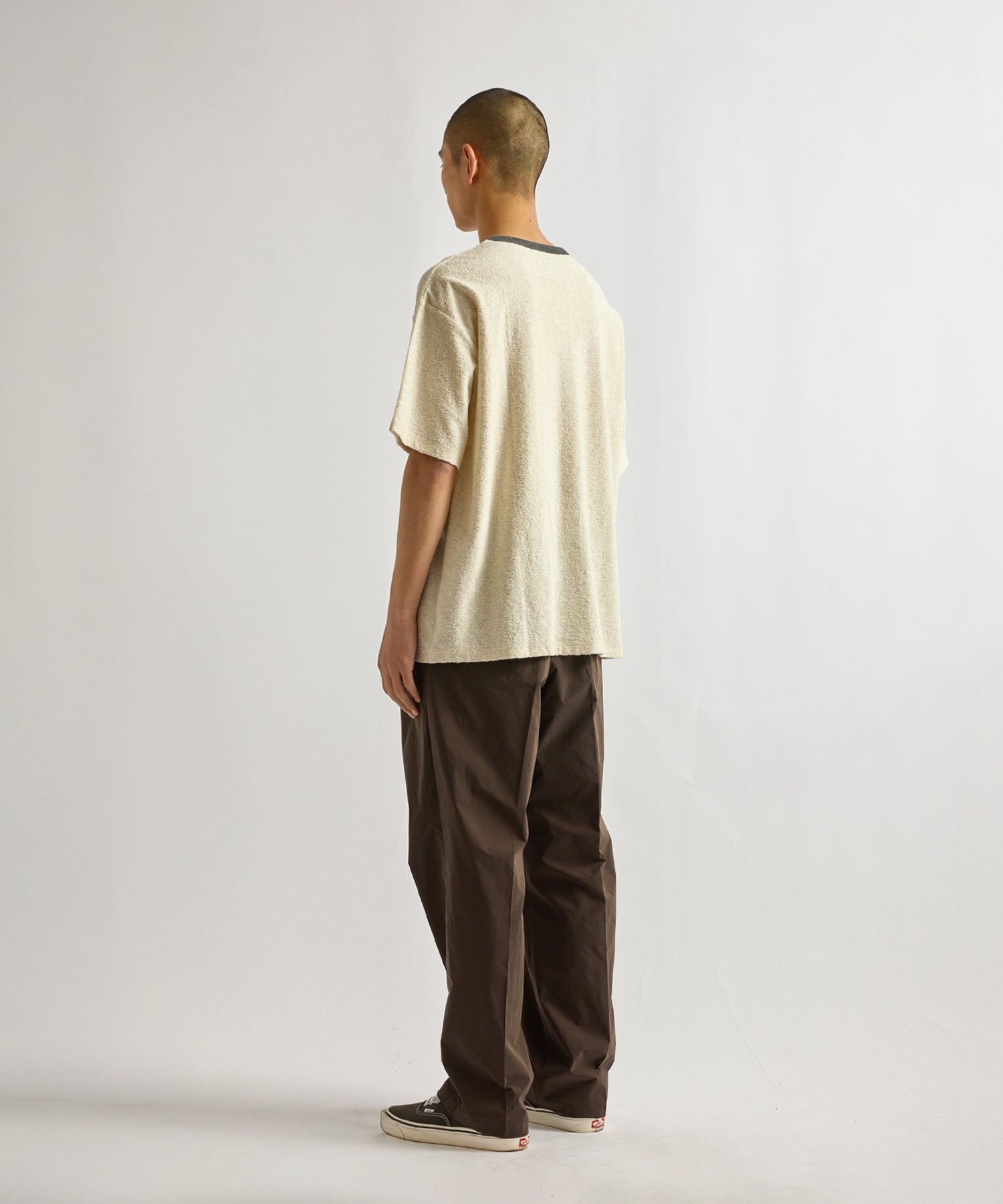 Saturdays NYC Ringer Pile Relaxed Short Sleeve Tee in Light Gray