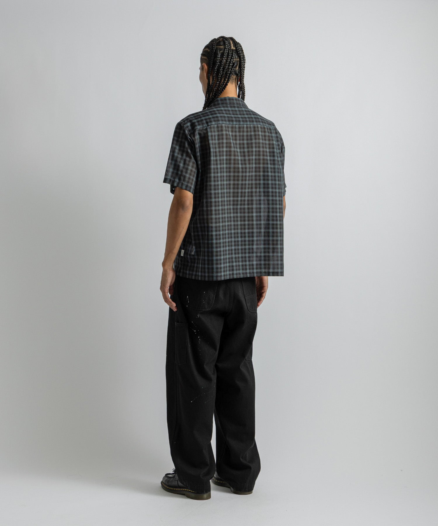 Saturdays NYC Hester Tartan Check Shirt in Navy