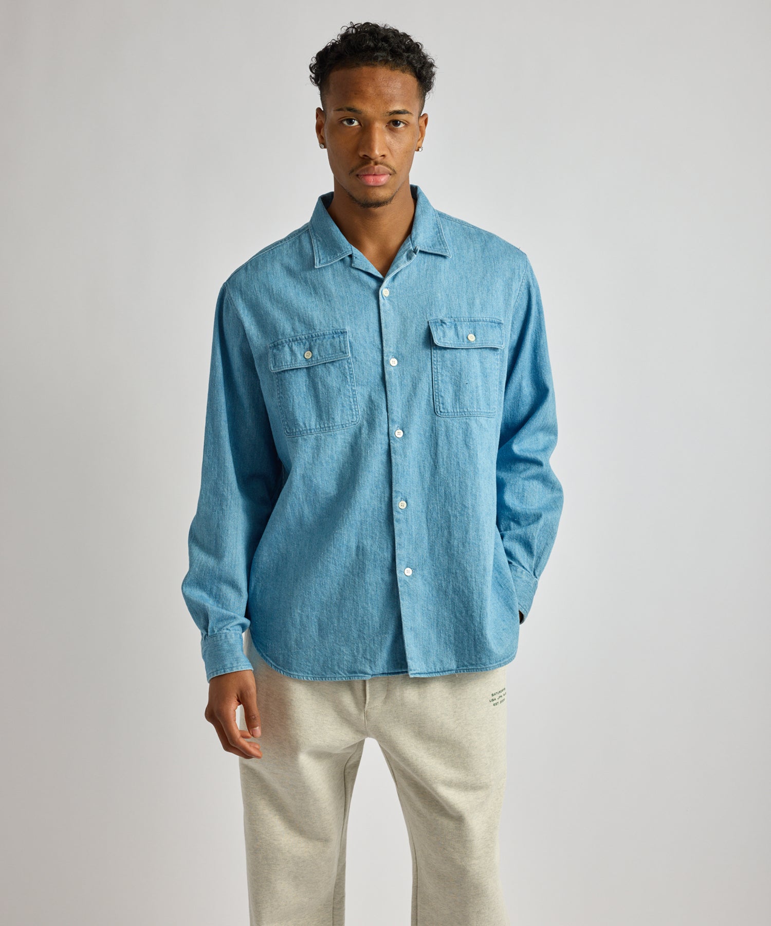 Hanley Long Sleeve Open Collar Shirt