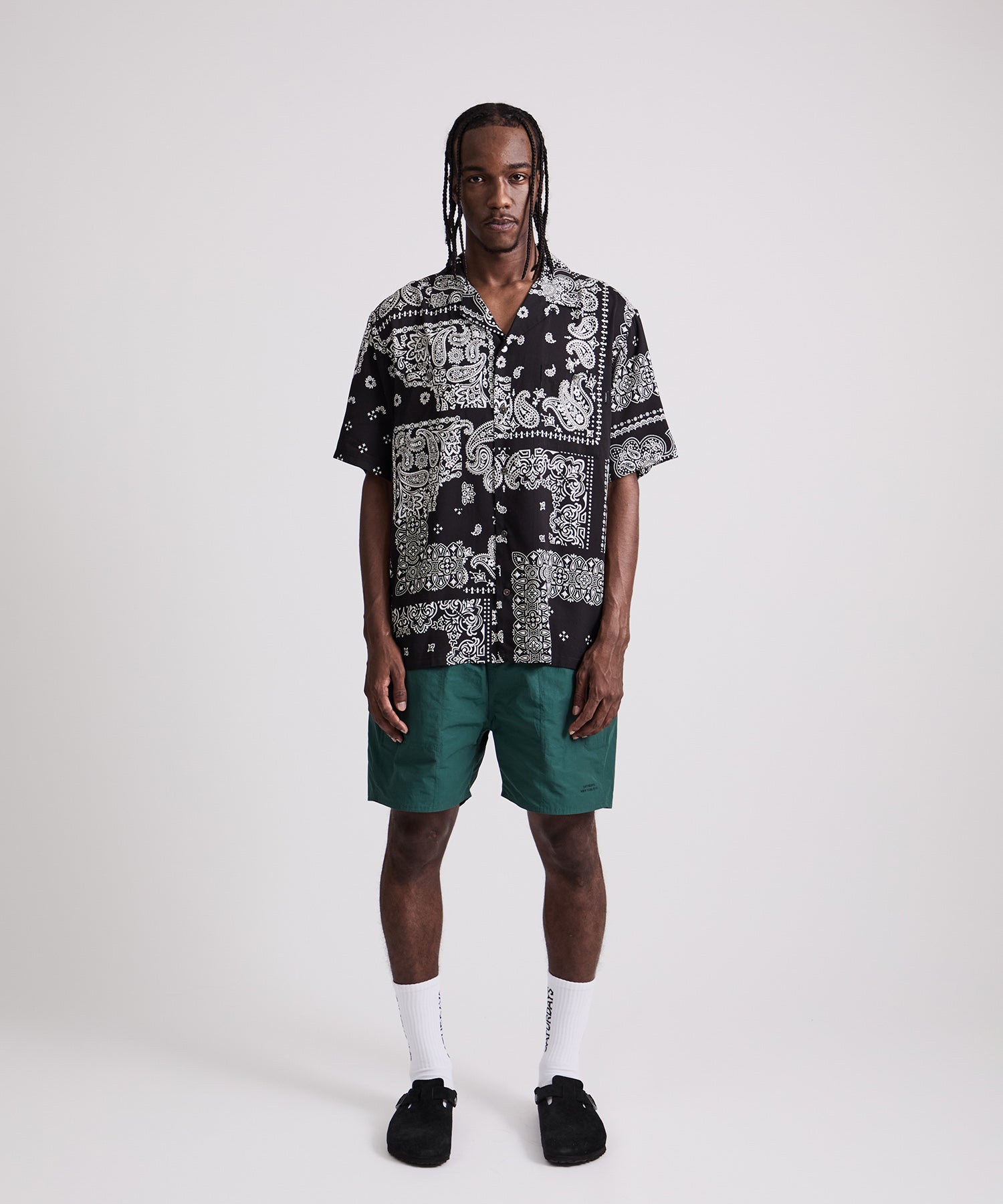 Saturdays NYC MIYAGIHIDETAKA x Saturdays Bandana Short Sleeve Shirt in Black