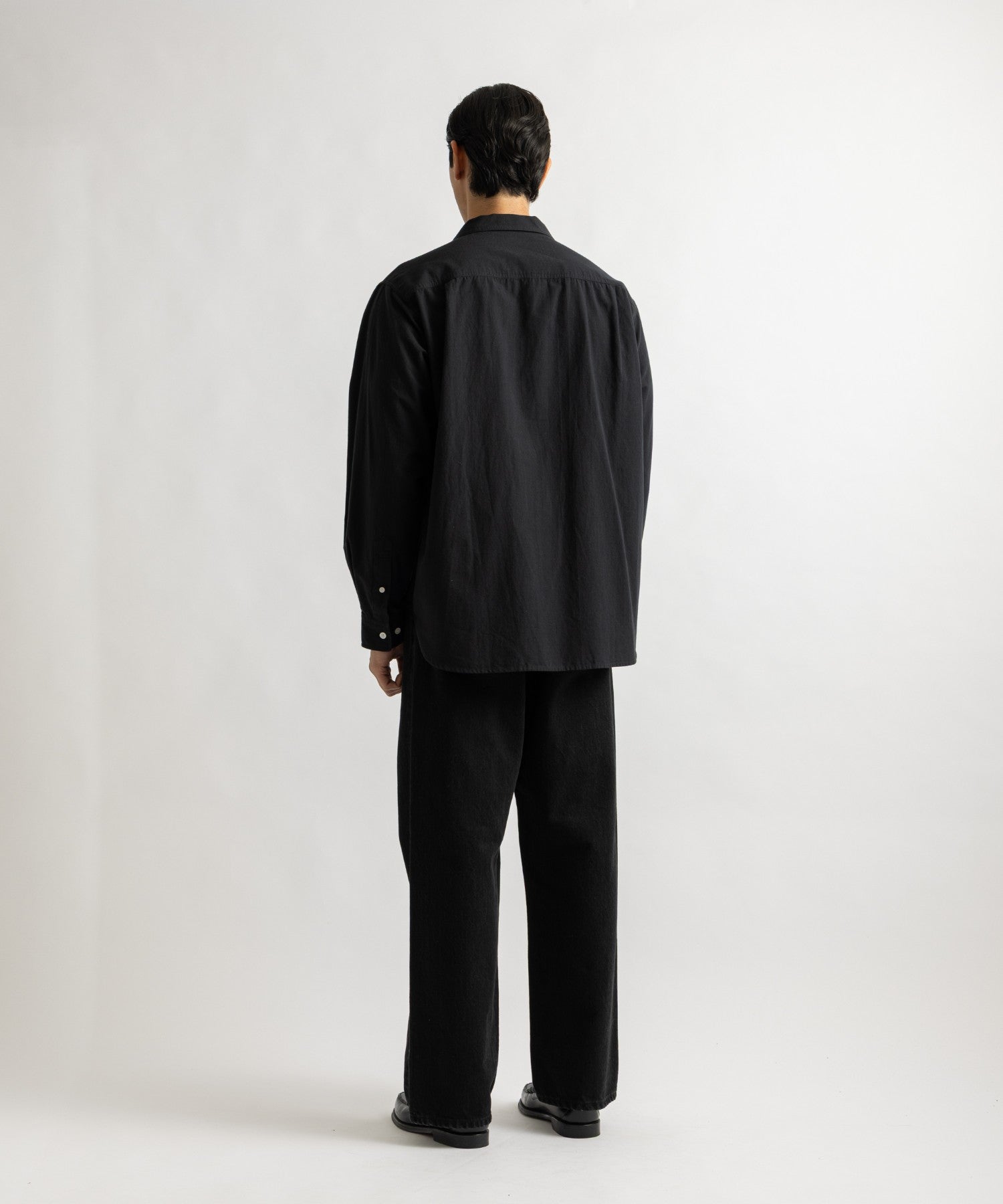 Saturdays NYC Hanley Chambray Melange Shirt in Black