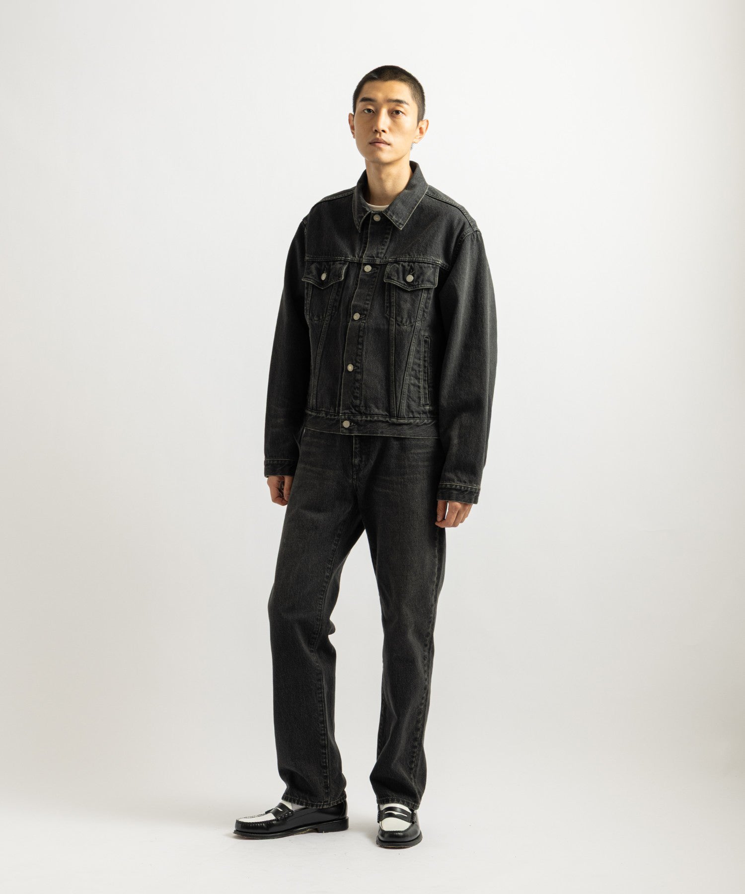 Saturdays NYC Emil Vintage Denim Jacket in Fade Black