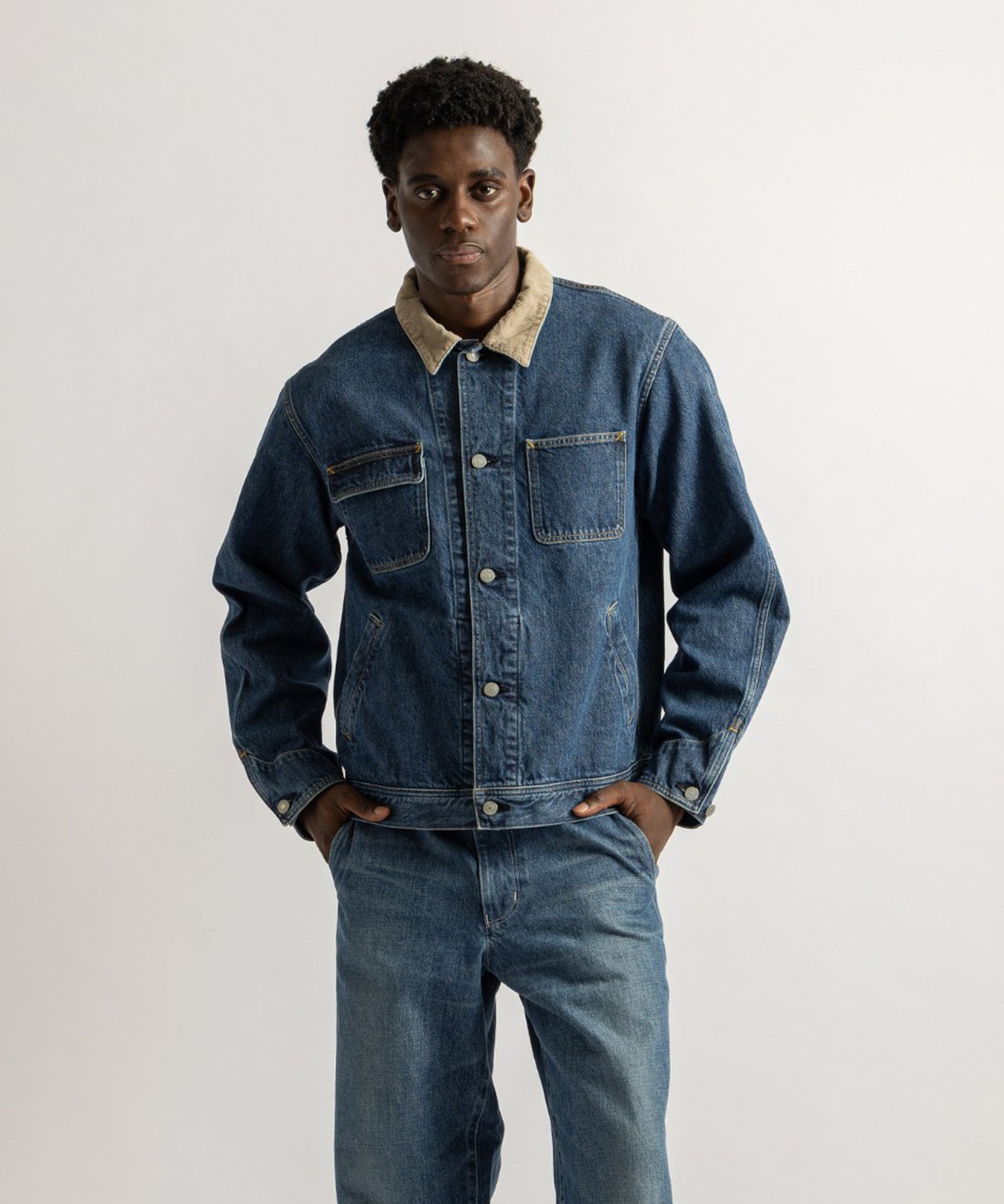Saturdays NYC Antoine Coverall Jacket in Blue