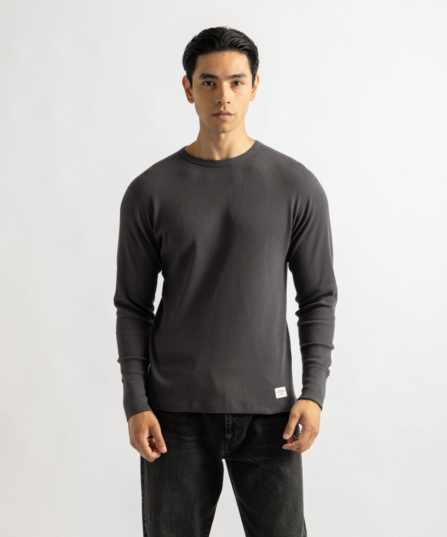 Saturdays NYC Hanes x Saturdays NYC Waffle 2-Pack Long Sleeve Tee in Off White & Gray