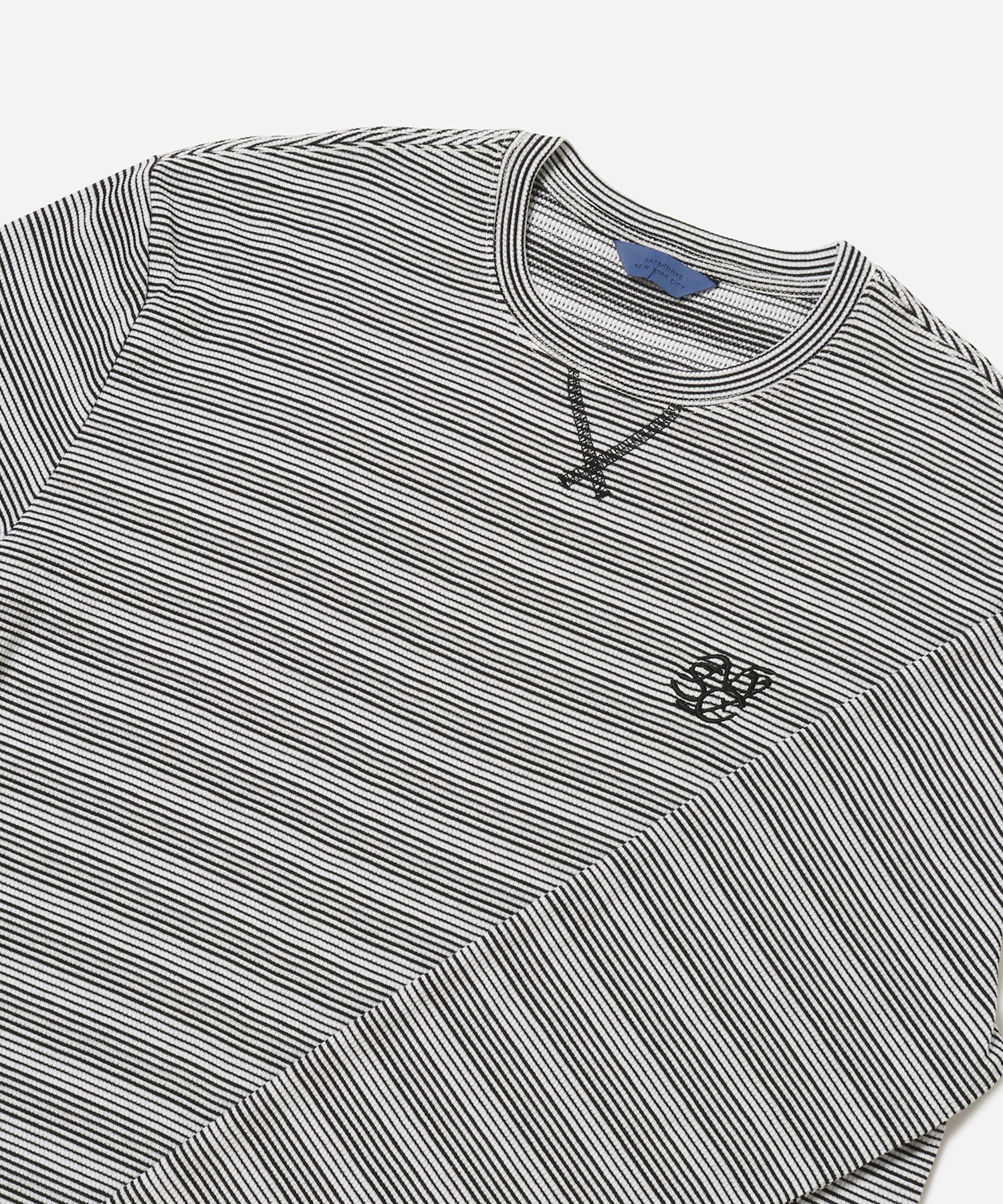 Striped Waffle Relaxed LS Tee | Saturdays NYC