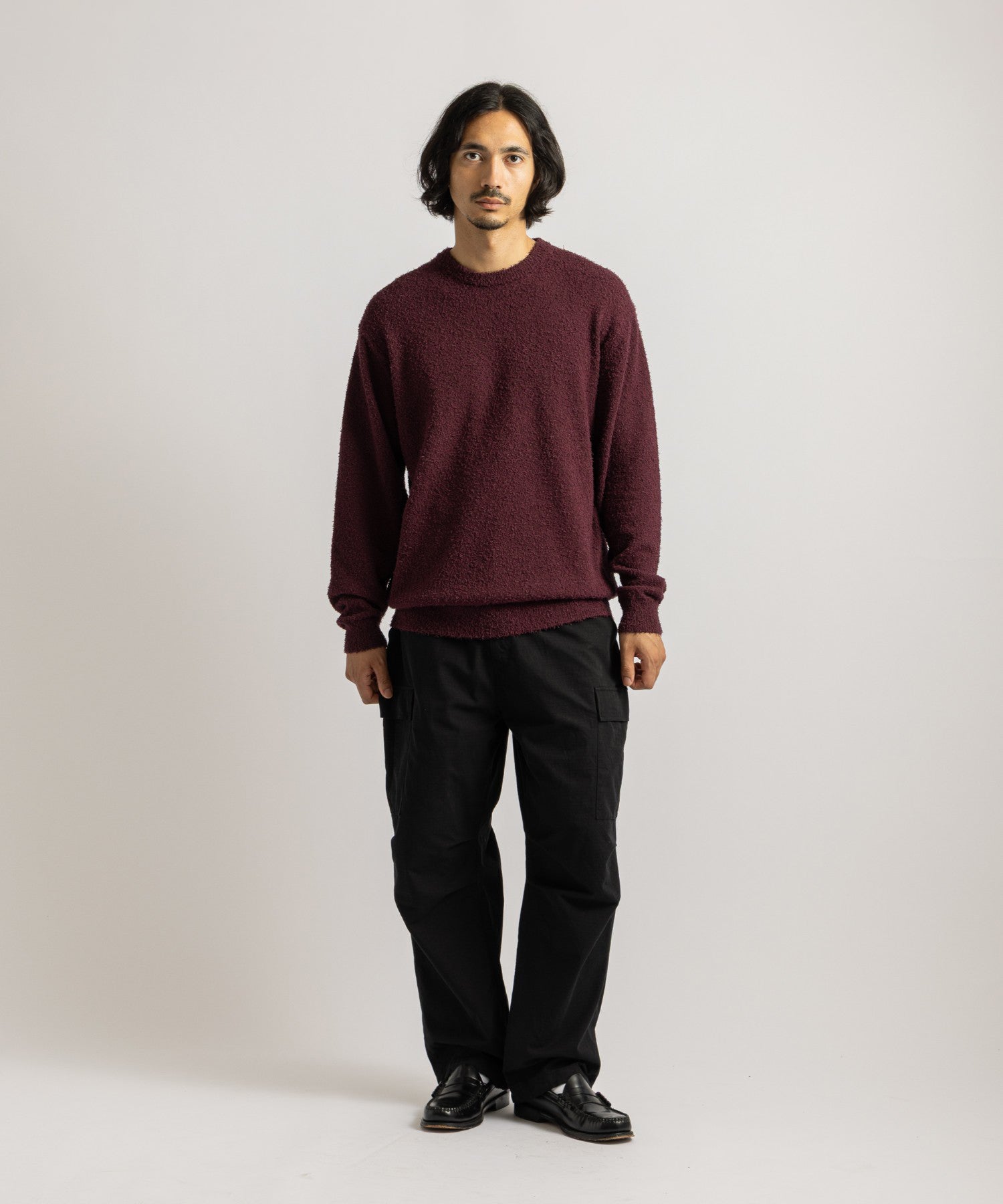 Saturdays NYC Greg Loop Yarn Sweater in Wine