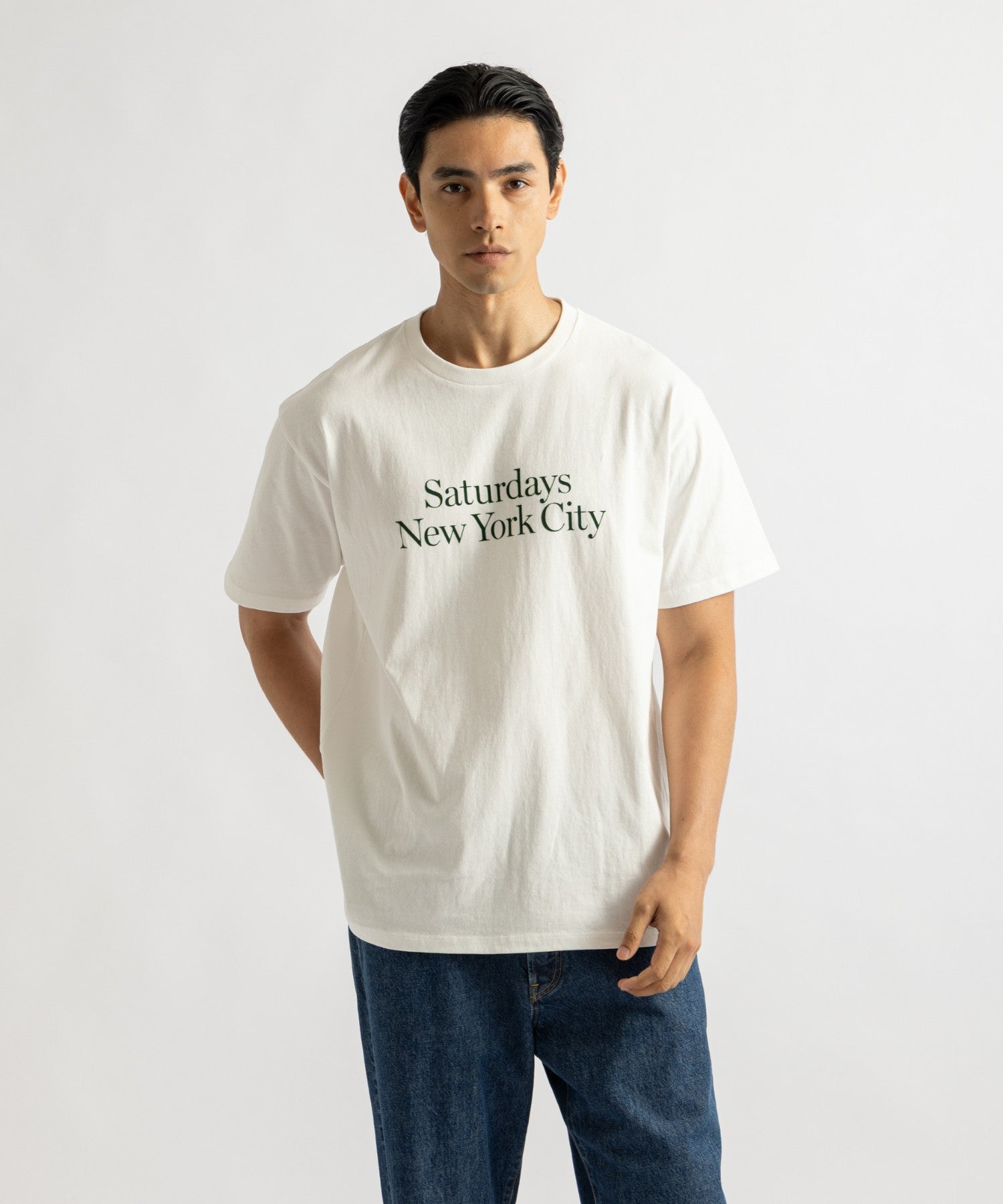 Saturdays NYC Miller Standard Short Sleeve Tee in Off White