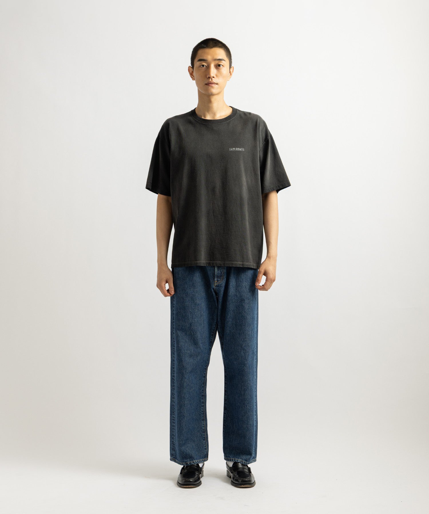 Saturdays NYC Vintage Sport Relaxed Short Sleeve Tee in Charcoal
