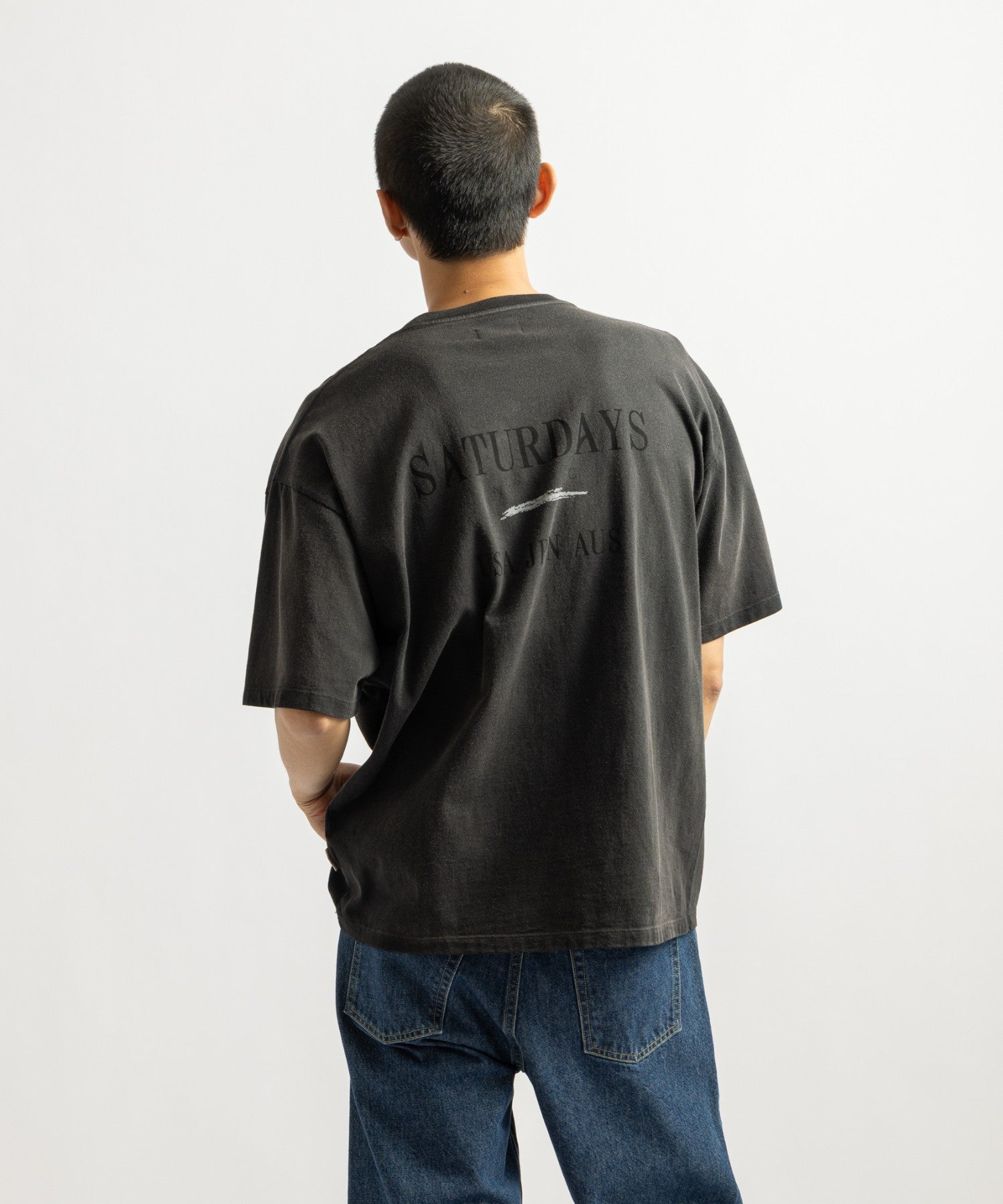 Saturdays NYC Vintage Sport Relaxed Short Sleeve Tee in Charcoal