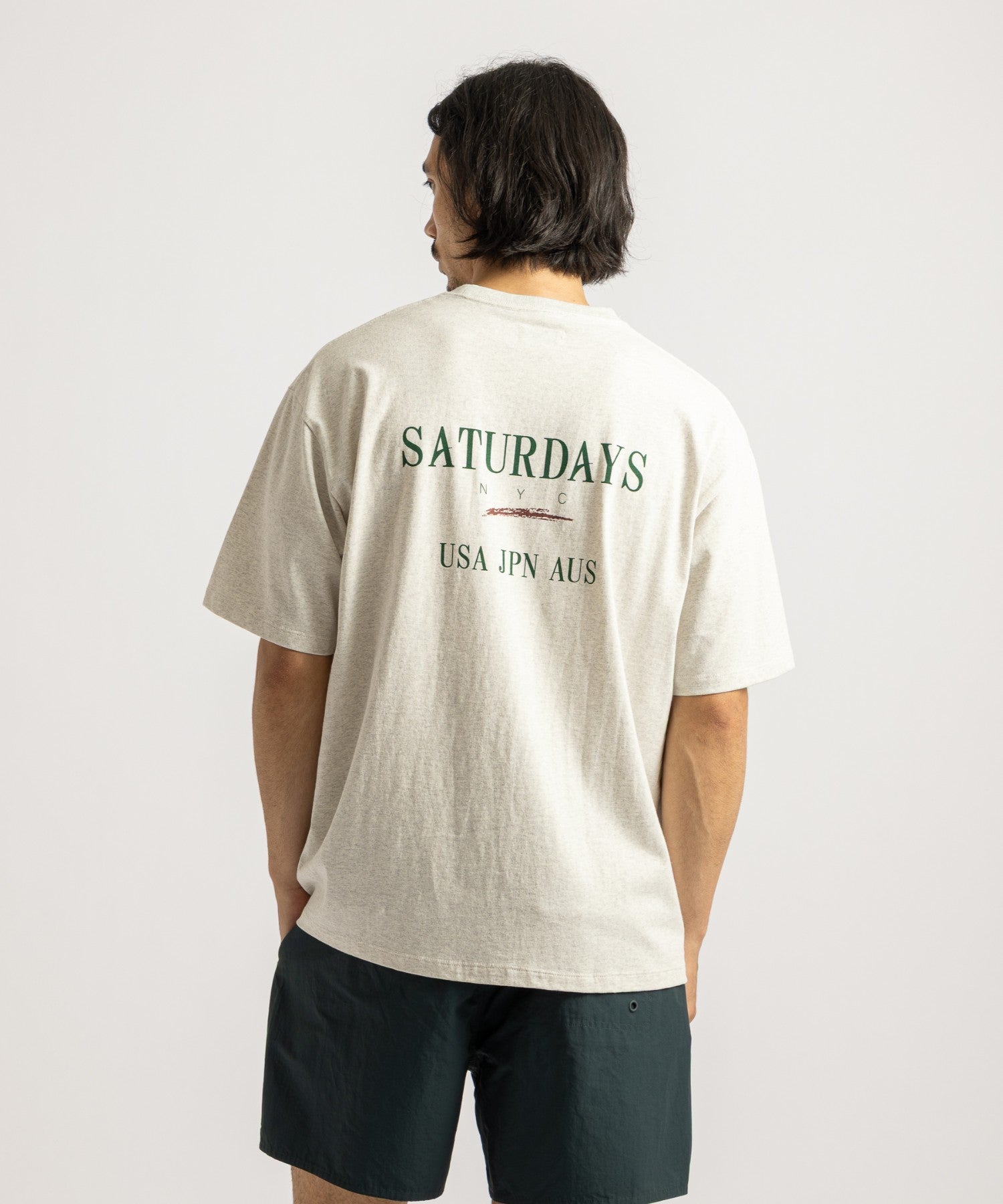 Saturdays NYC Vintage Sport Relaxed Short Sleeve Tee in Light Gray