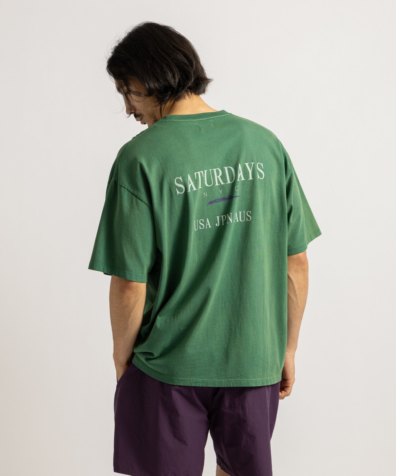 Saturdays NYC Vintage Sport Relaxed Short Sleeve Tee in Green