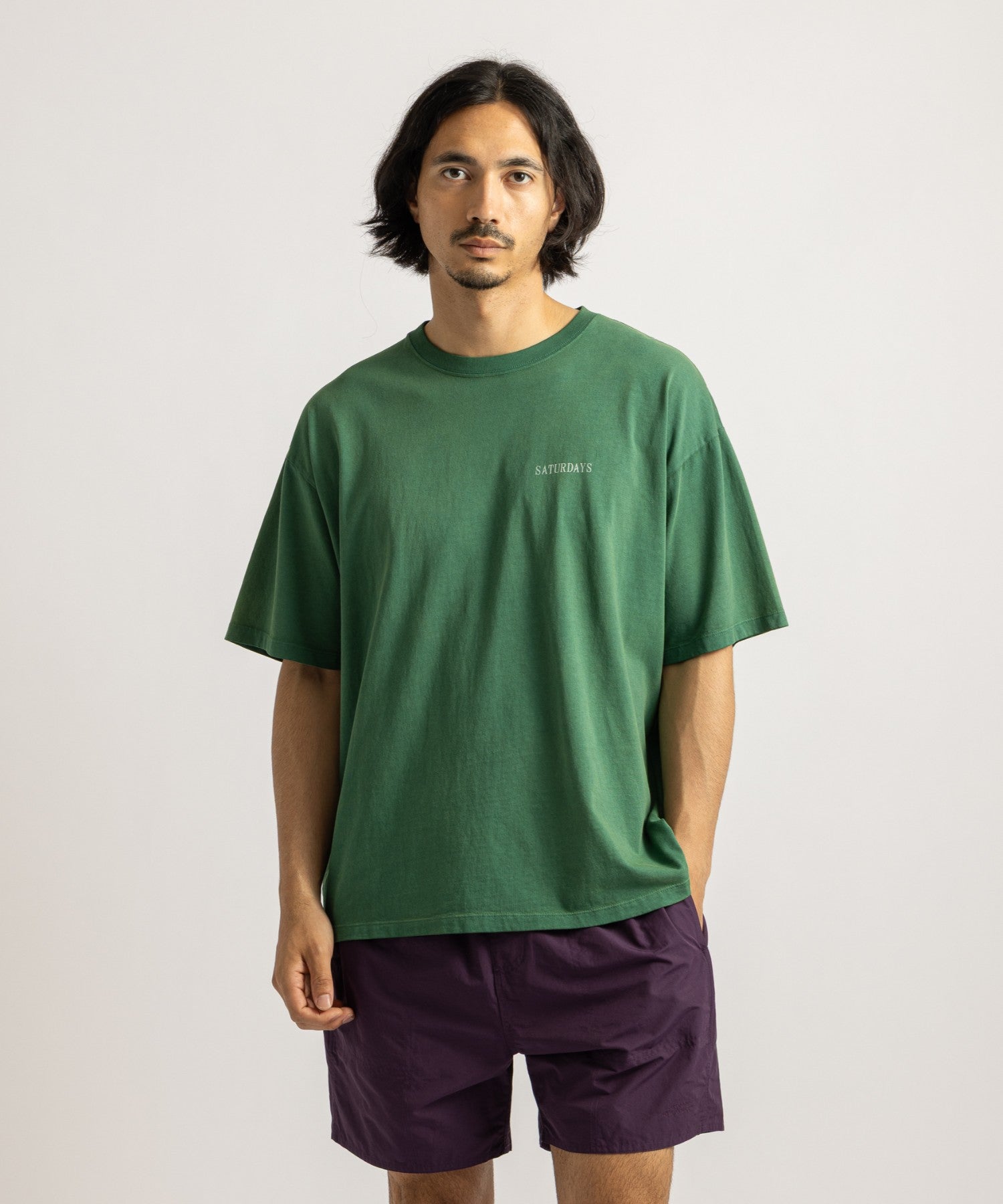 Saturdays NYC Vintage Sport Relaxed Short Sleeve Tee in Green