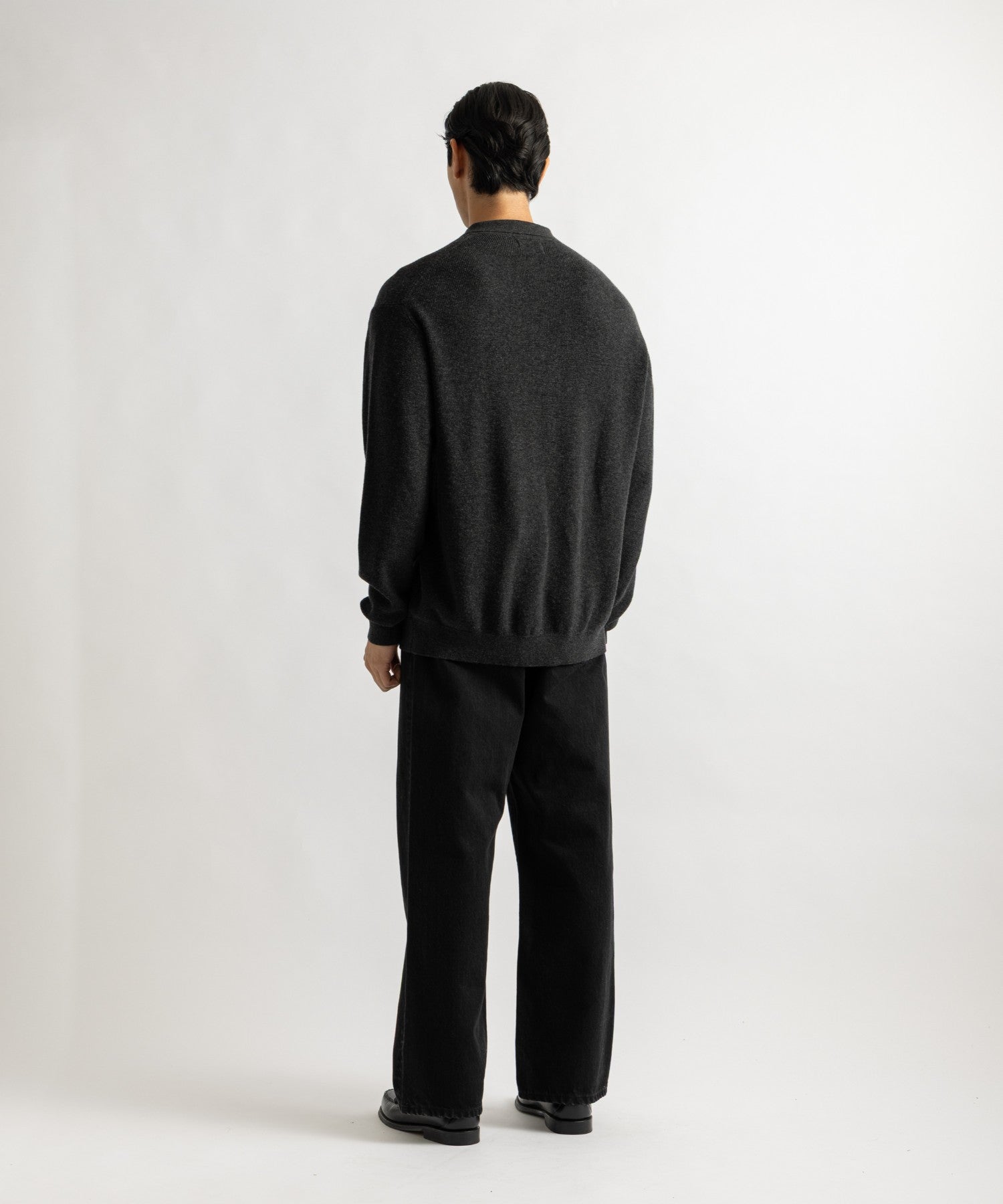 Saturdays NYC Beauchamp Polo Sweater in Charcoal