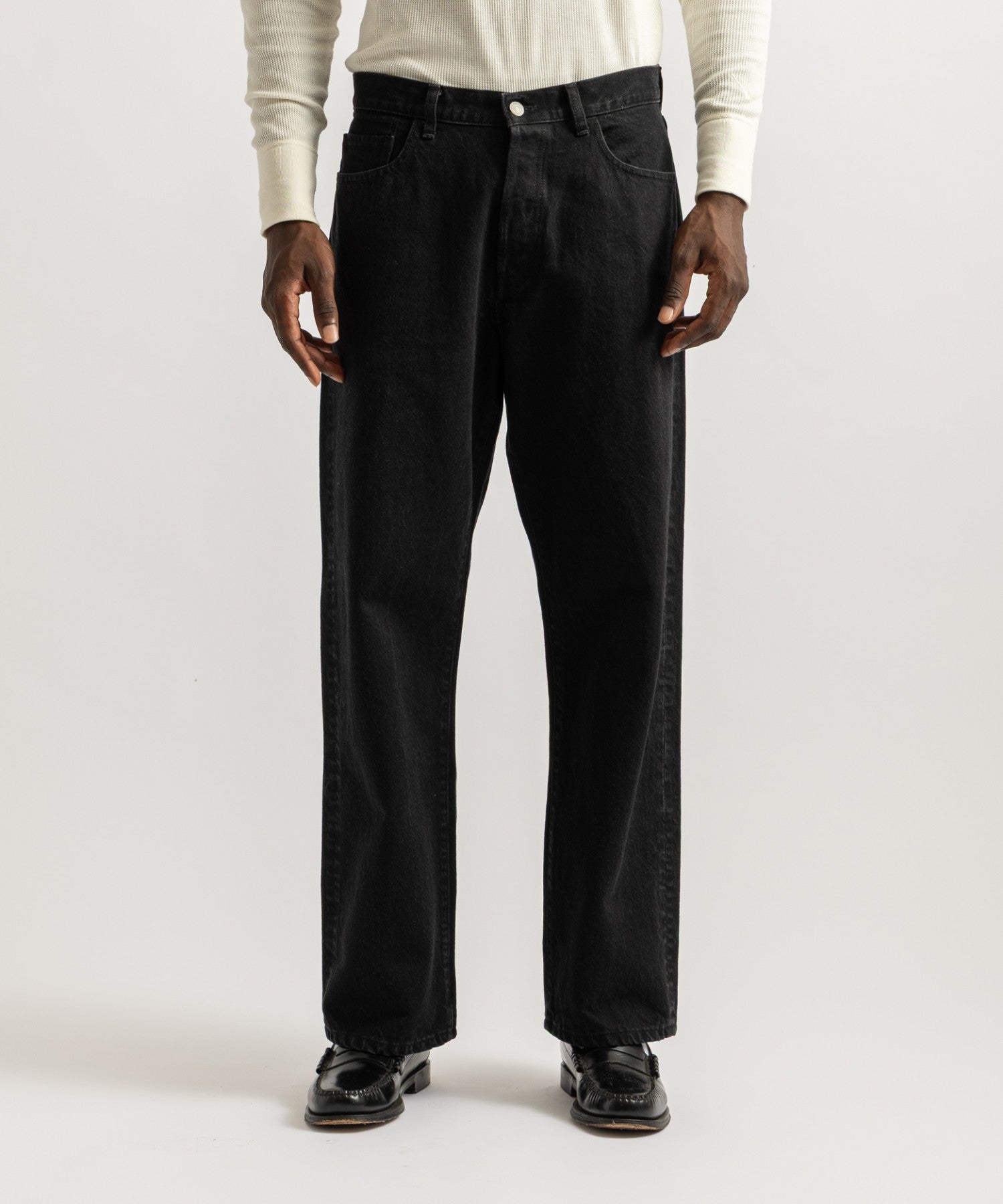 Saturdays NYC Tobias Straight Denim Pant in Black