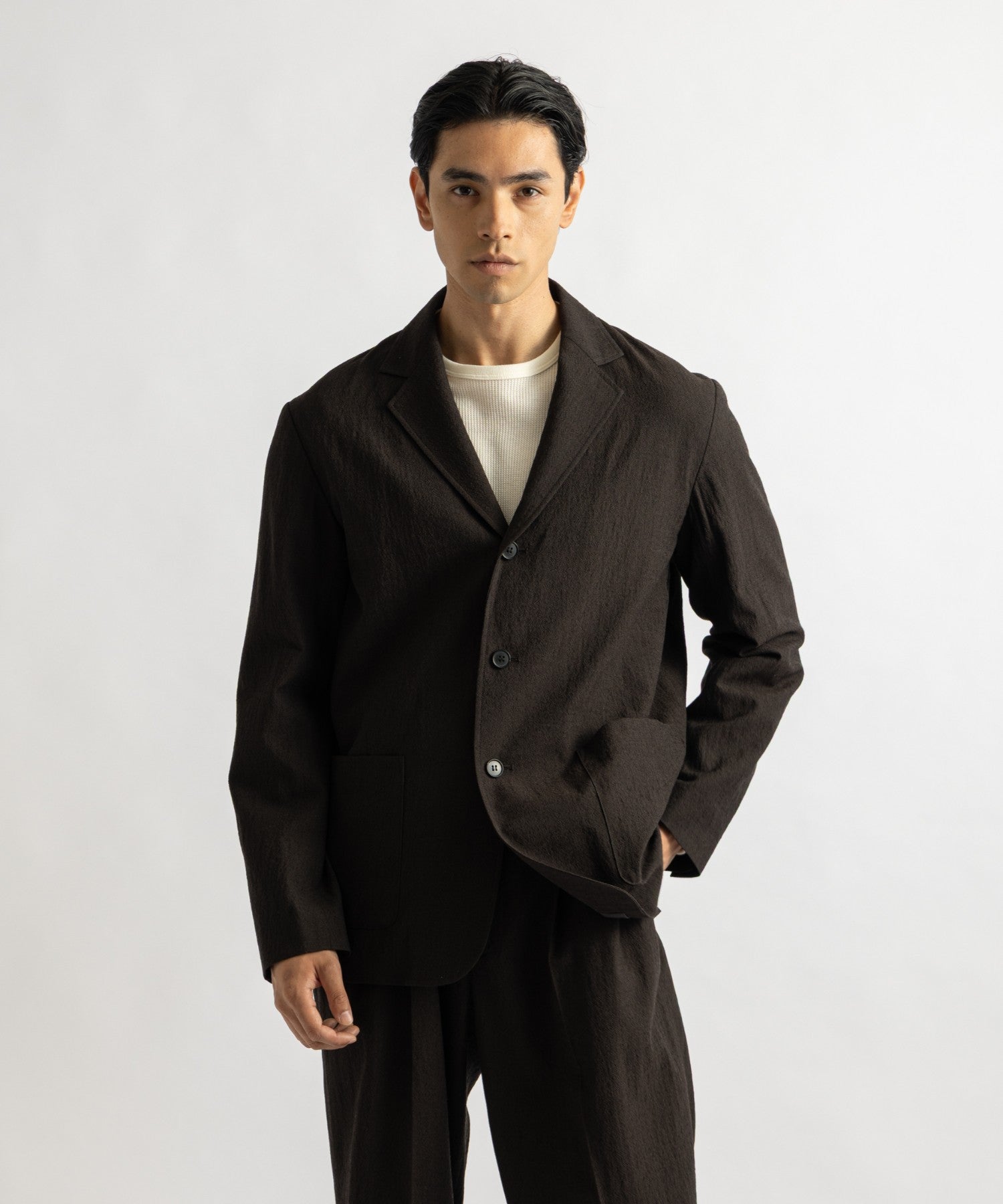 Saturdays NYC Mirza Wool Blazer in Dark Brown