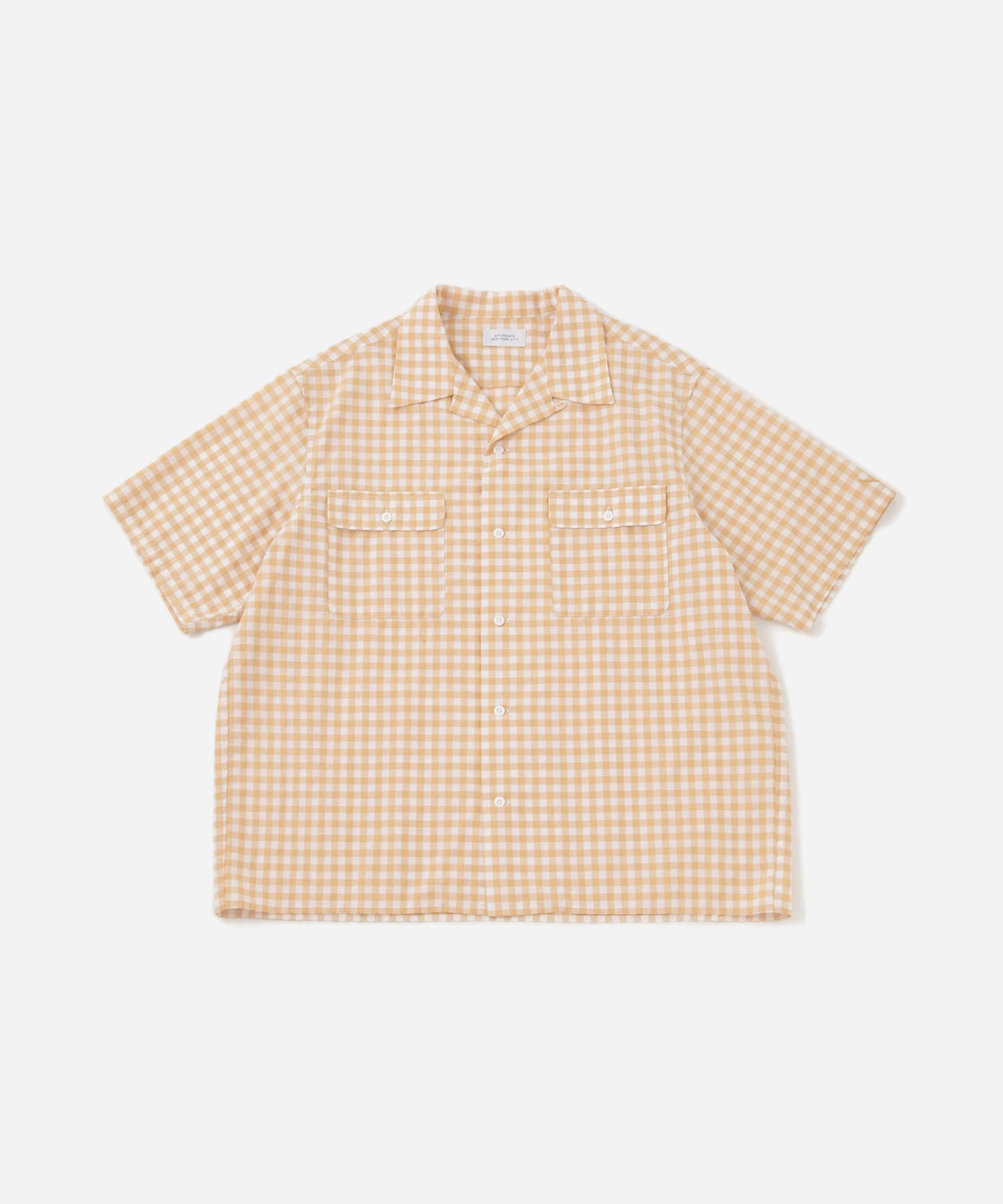 新品Hester Gingham Check Shirt Beige シャツ Hester Gingham Check SS Shirt | Saturdays NYC