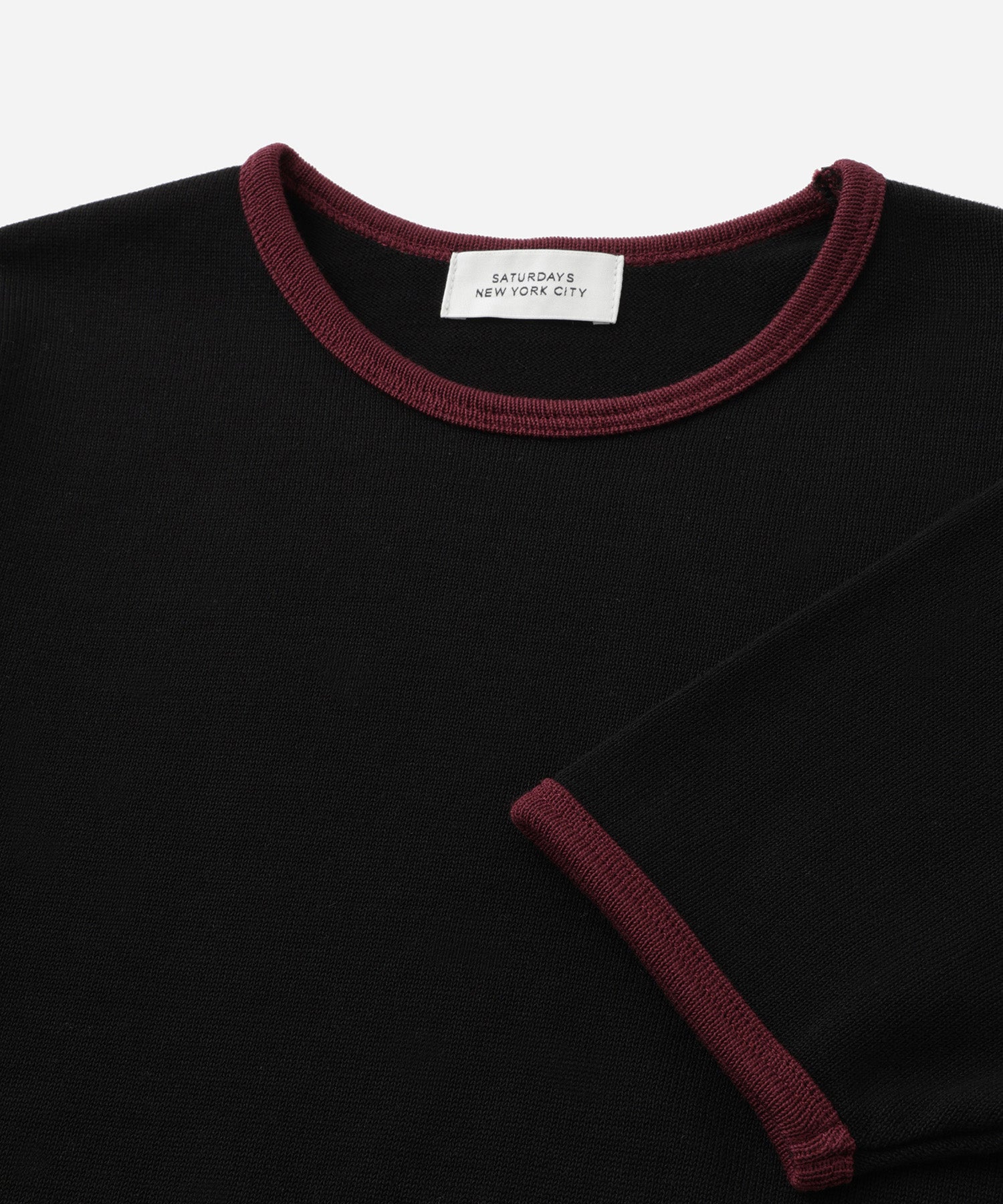 Saturdays NYC Suzie Compact Knit Short Sleeve Top in Black