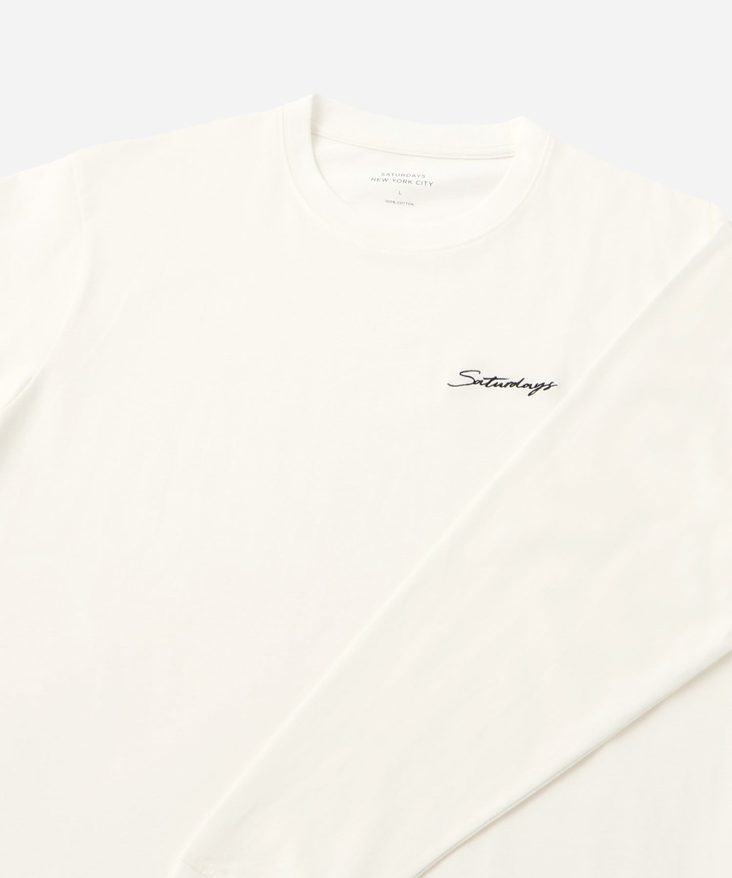 Script Embroidered Long Sleeve Tee