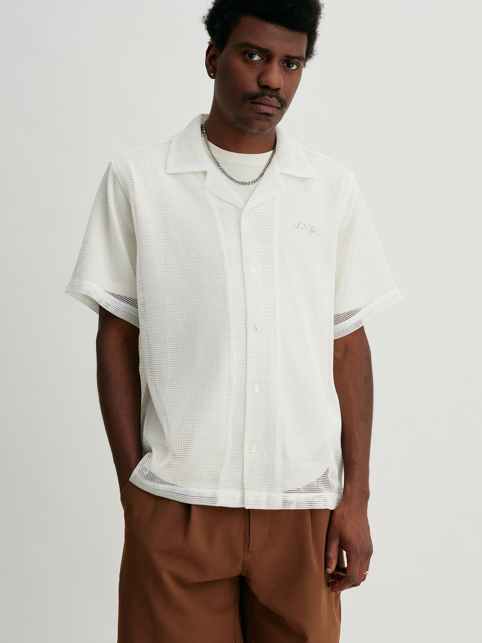 Canty Mesh Short Sleeve Shirt | Saturdays NYC